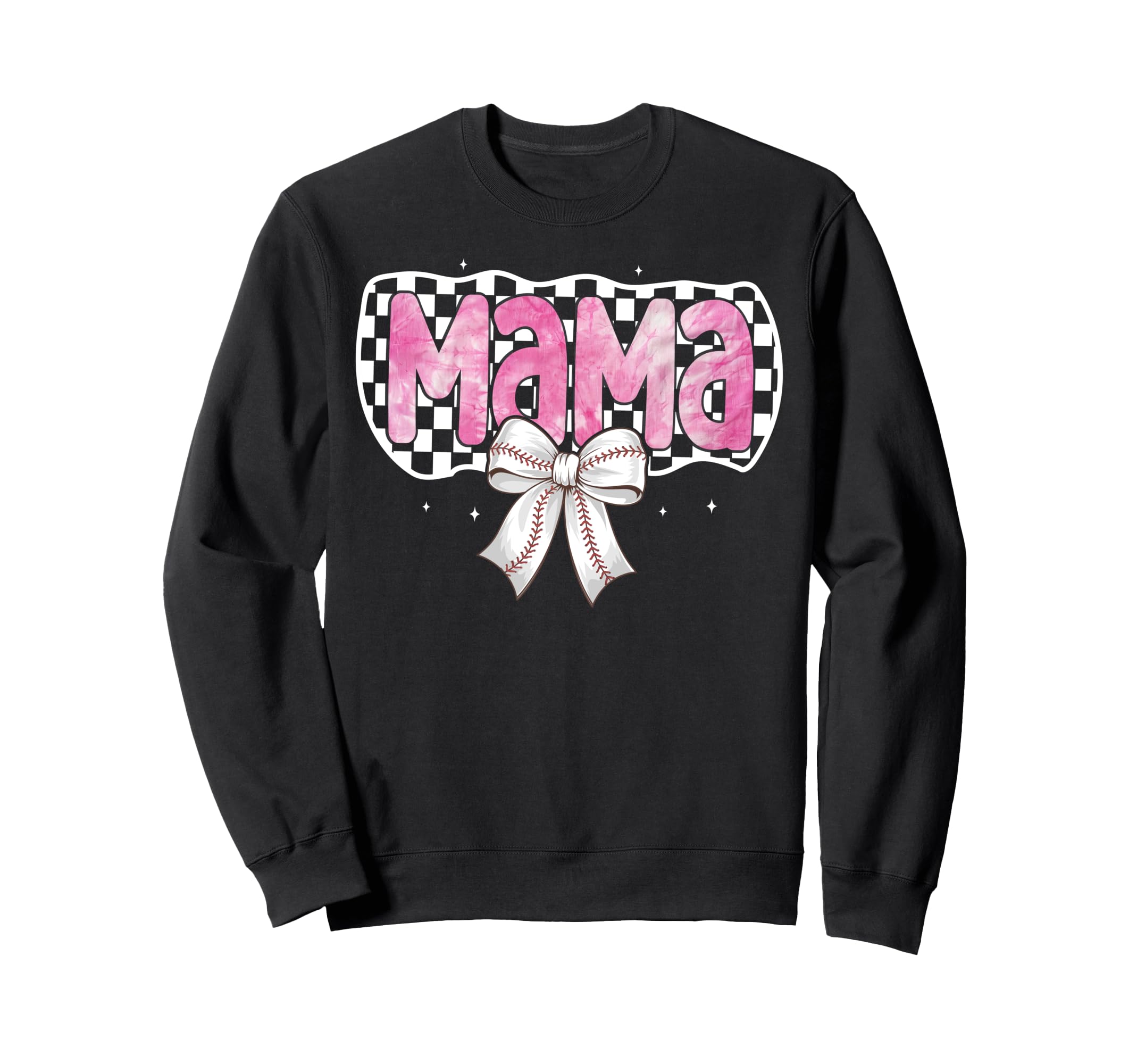 Baseball Mom Coquette Bow Sweatshirt - Casual Everyday Wear Unisex - T-Shirt, Sweatshirt, Hoodie
