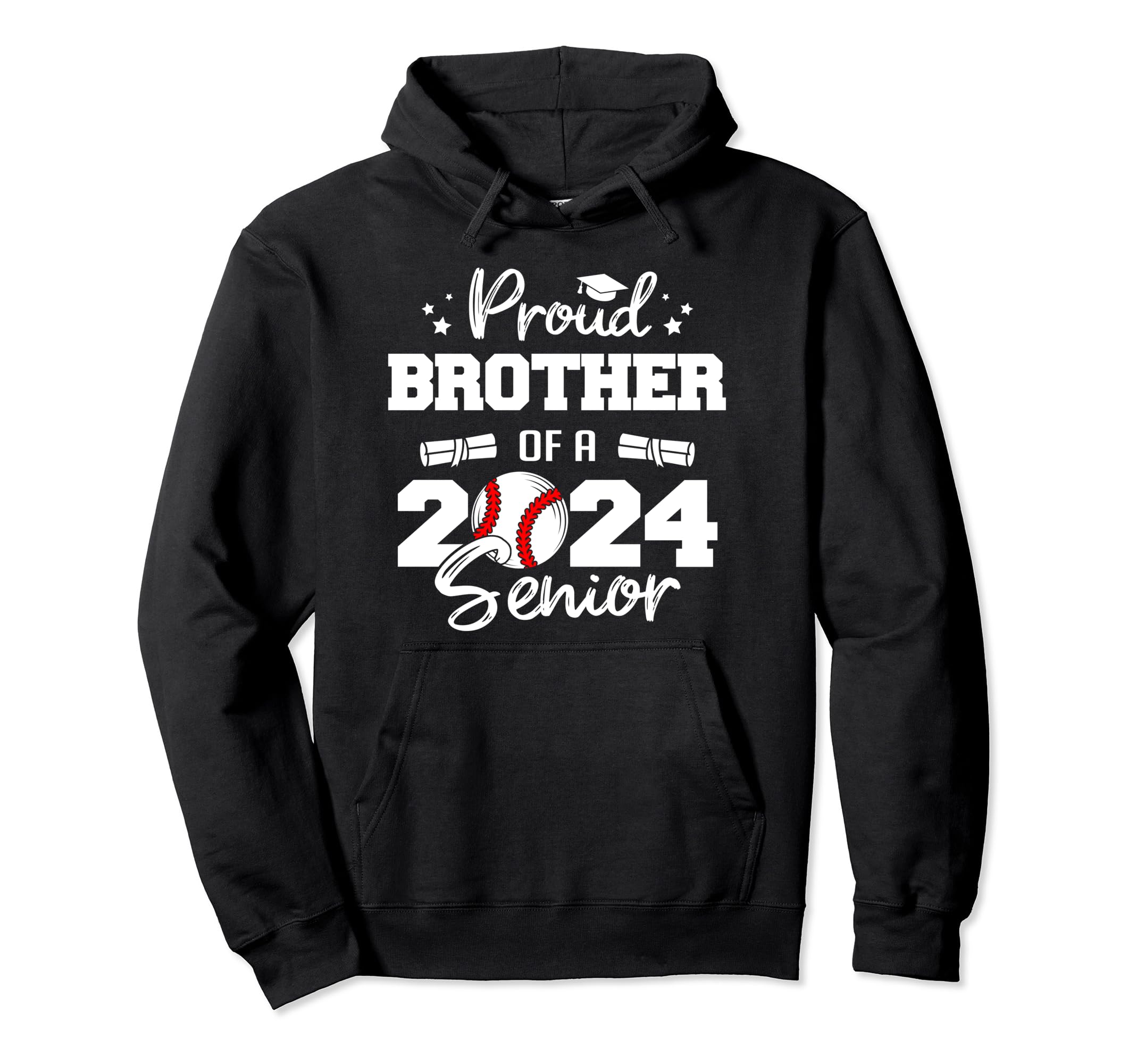 Proud Brother 2024 Senior Funny Hoodie - Custom Art Print for Adults - T-Shirt, Sweatshirt, Hoodie
