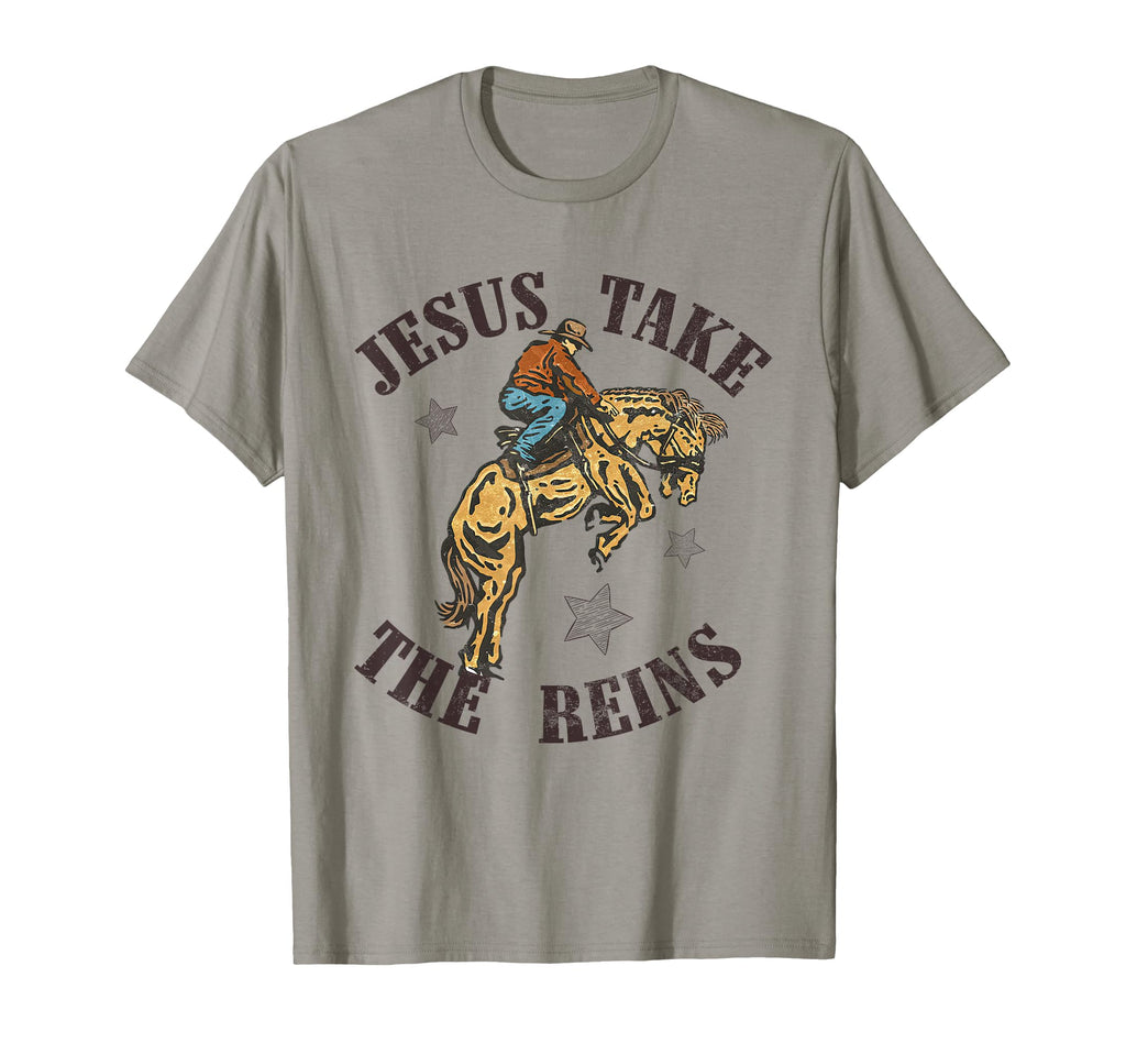 Jesus Take Reins Western Cowboy T-Shirt - Casual Everyday Wear for Adults - T-Shirt, Sweatshirt, Hoodie