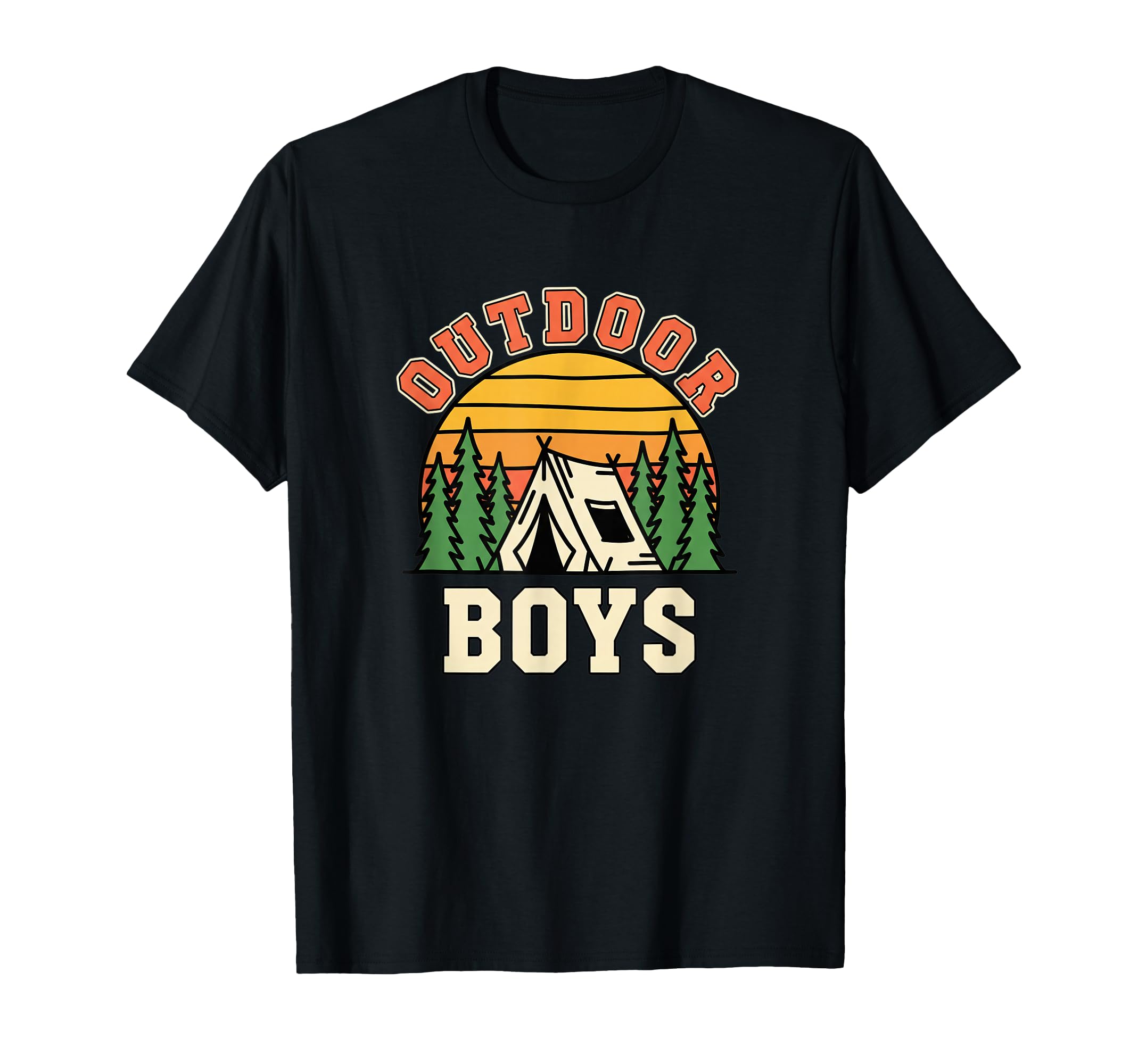 Outdoor Camping Tent Trees Sunset T-Shirt - Streetwear Style for Adults - T-Shirt, Sweatshirt, Hoodie