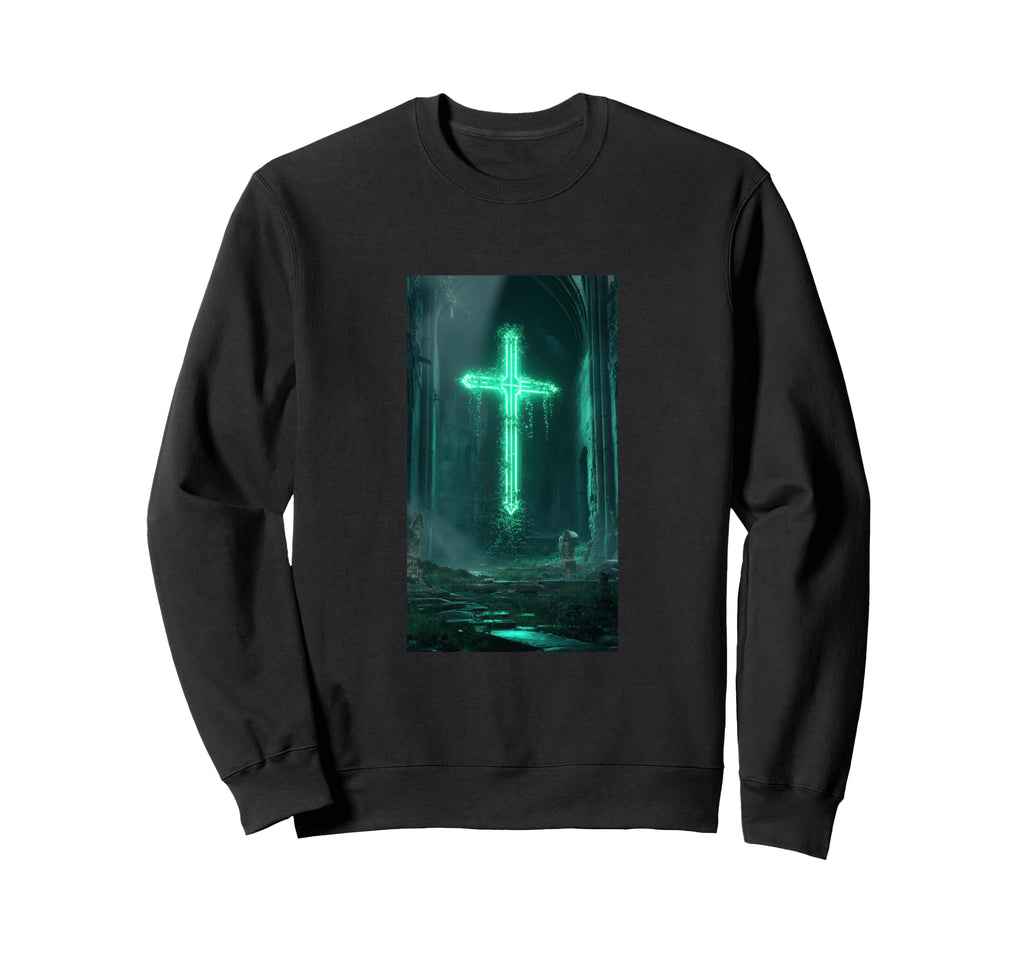 Gothic Cross Grunge Aesthetic Y2K Sweatshirt - Unique Graphic for Adults - T-Shirt, Sweatshirt, Hoodie