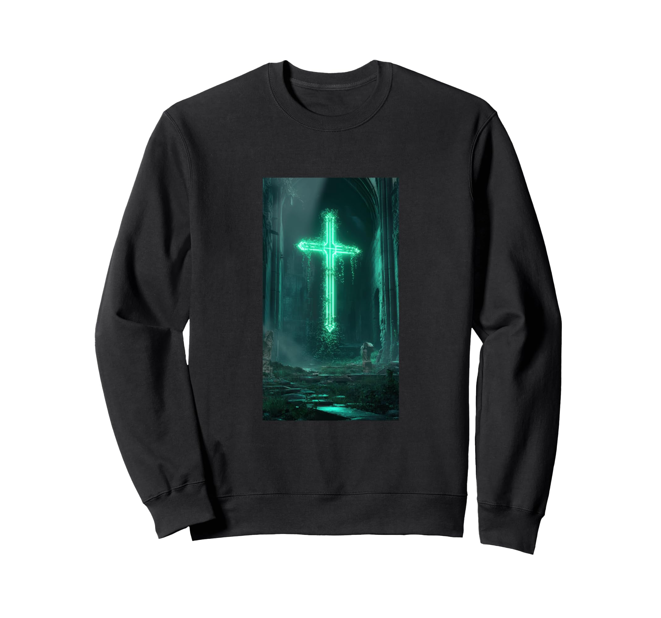 Gothic Cross Grunge Aesthetic Y2K Sweatshirt - Unique Graphic for Adults - T-Shirt, Sweatshirt, Hoodie