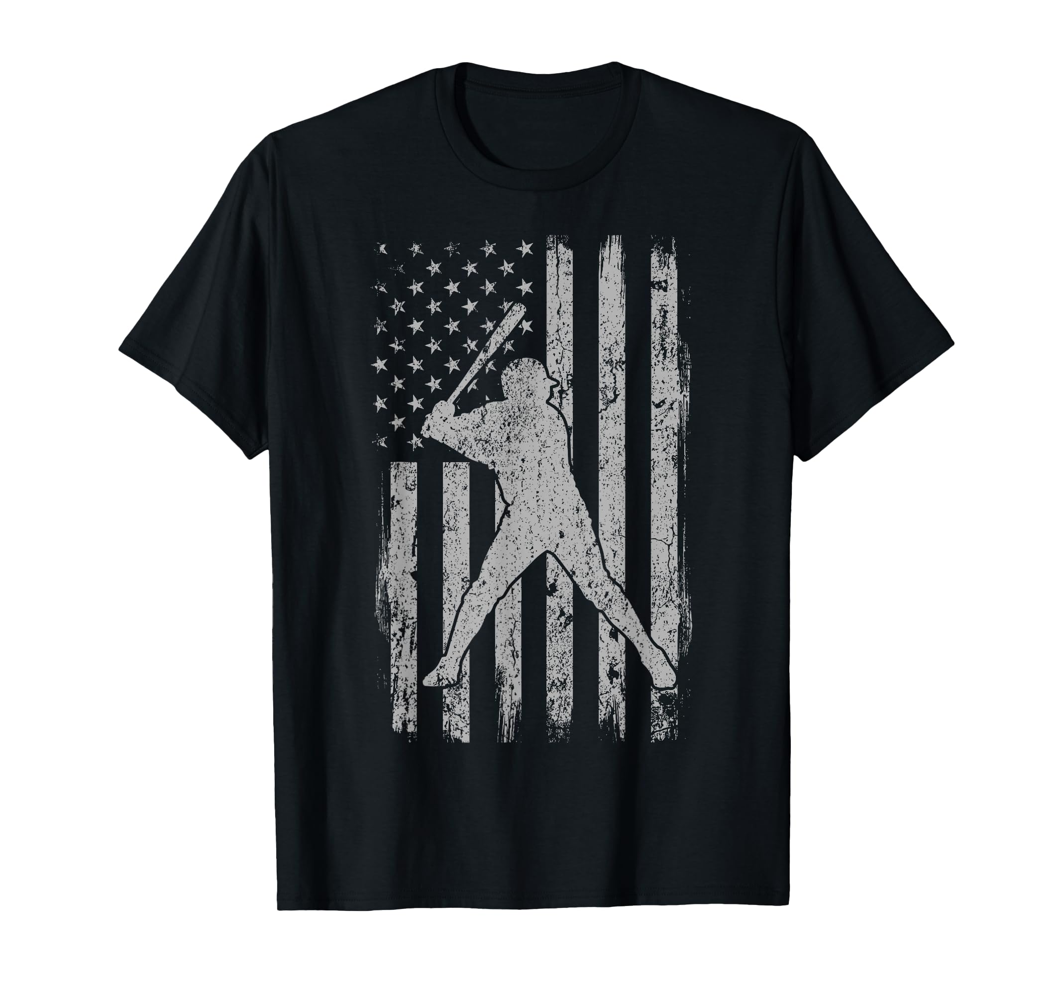 Baseball Player American Flag Usa T-Shirt - Fun Novelty Design for Adults - T-Shirt, Sweatshirt, Hoodie