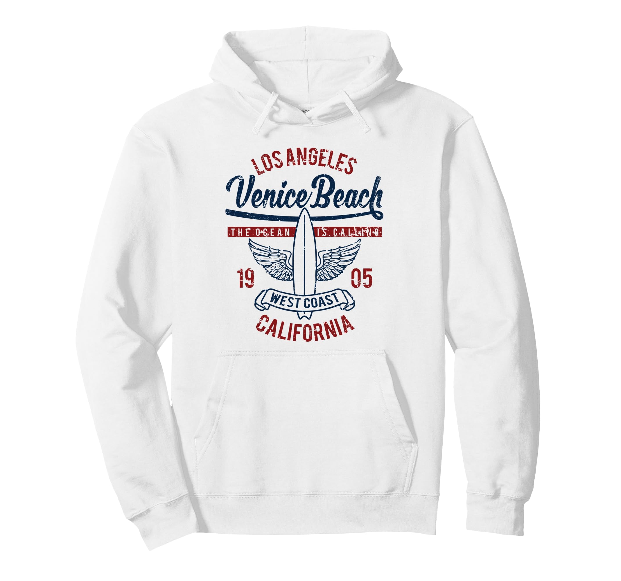 Venice Beach California Surf Hoodie - Fun Novelty Design for Adults - T-Shirt, Sweatshirt, Hoodie