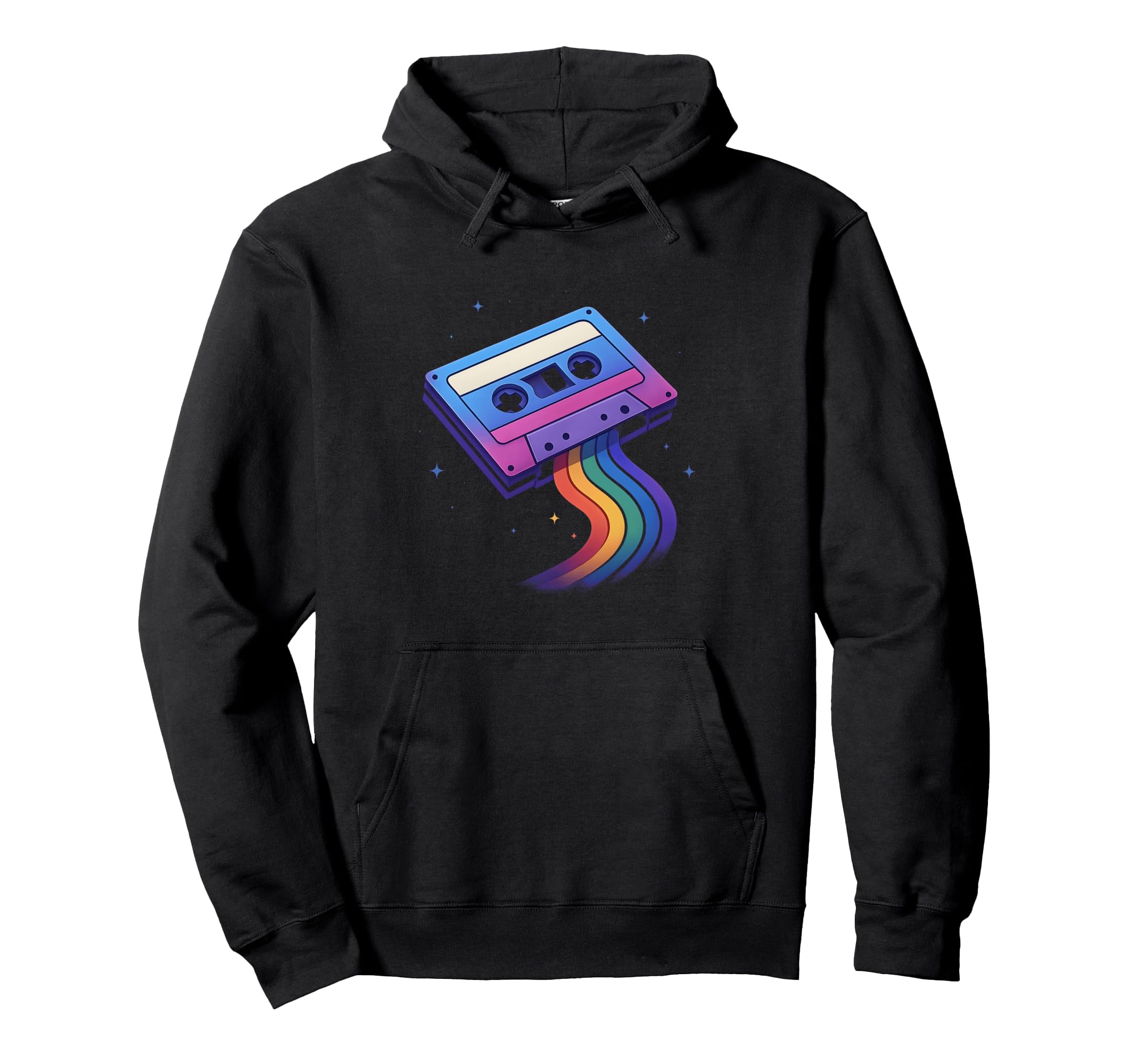 Vaporwave Cassette Rainbow Mixtape Hoodie - Unique Graphic Unisex - T-Shirt, Sweatshirt, Hoodie