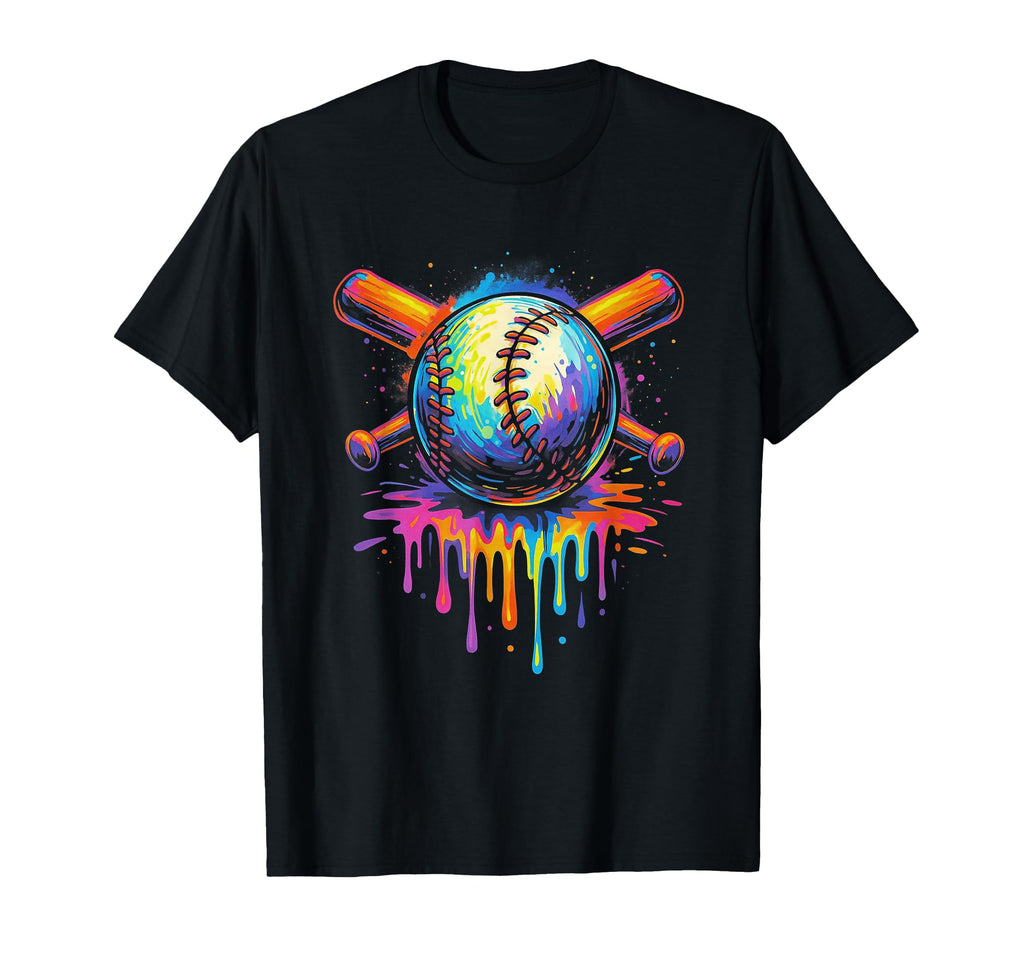 Dripping Baseball Tie Dye Splash T-Shirt - Casual Everyday Wear for Adults - T-Shirt, Sweatshirt, Hoodie