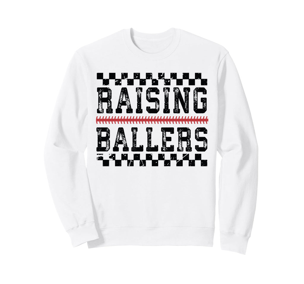 Raising Ballers Funny Mom Baseball Sweatshirt - Novelty Apparel for Adults - T-Shirt, Sweatshirt, Hoodie