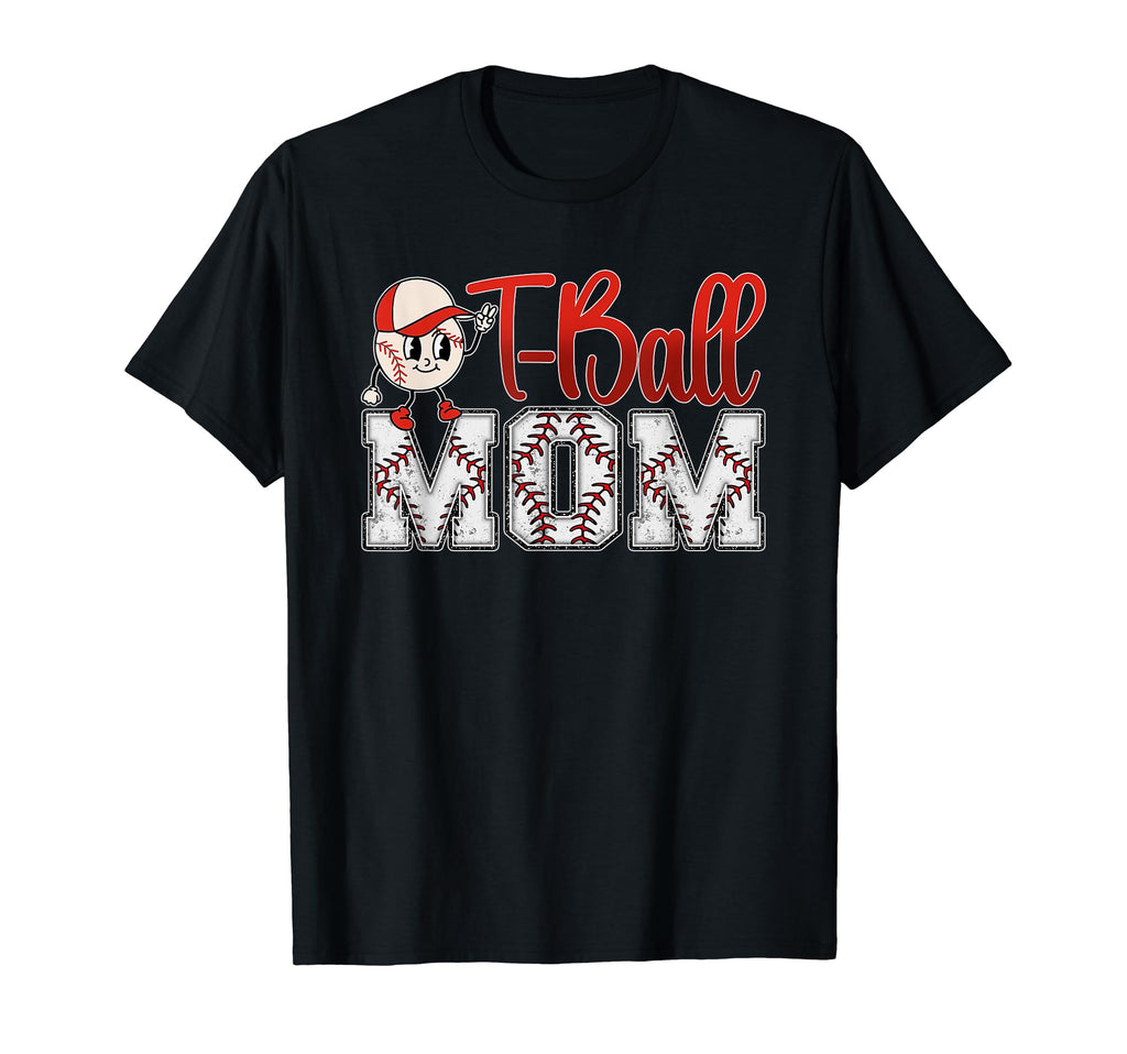Ball Mom Heart Baseball Softball Mama T-Shirt - Unique Graphic for Adults - T-Shirt, Sweatshirt, Hoodie