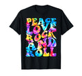 Tie Dye Peace Love Rock N Roll Band Rock T-Shirt - Custom Art Print Unisex - T-Shirt, Sweatshirt, Hoodie