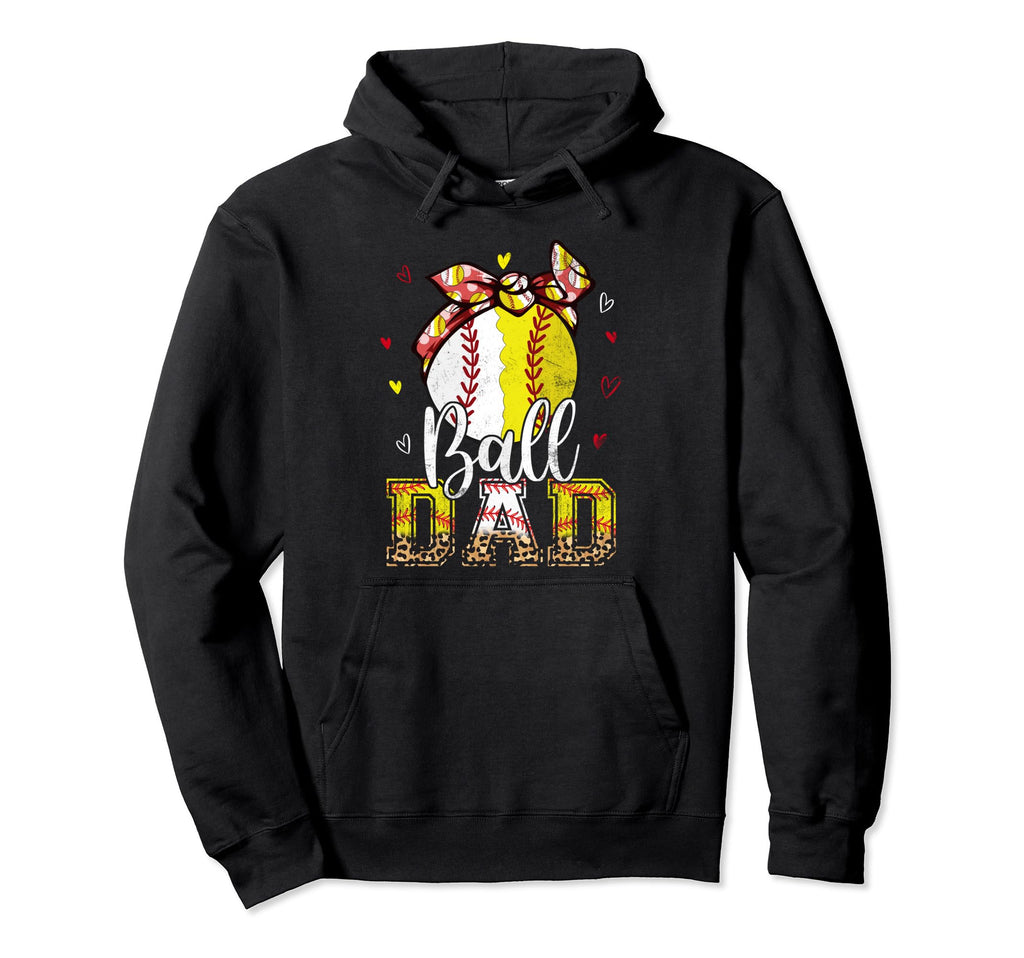 Softball Baseball Ball Dad Bandana Hoodie - Minimalist Print Unisex - T-Shirt, Sweatshirt, Hoodie