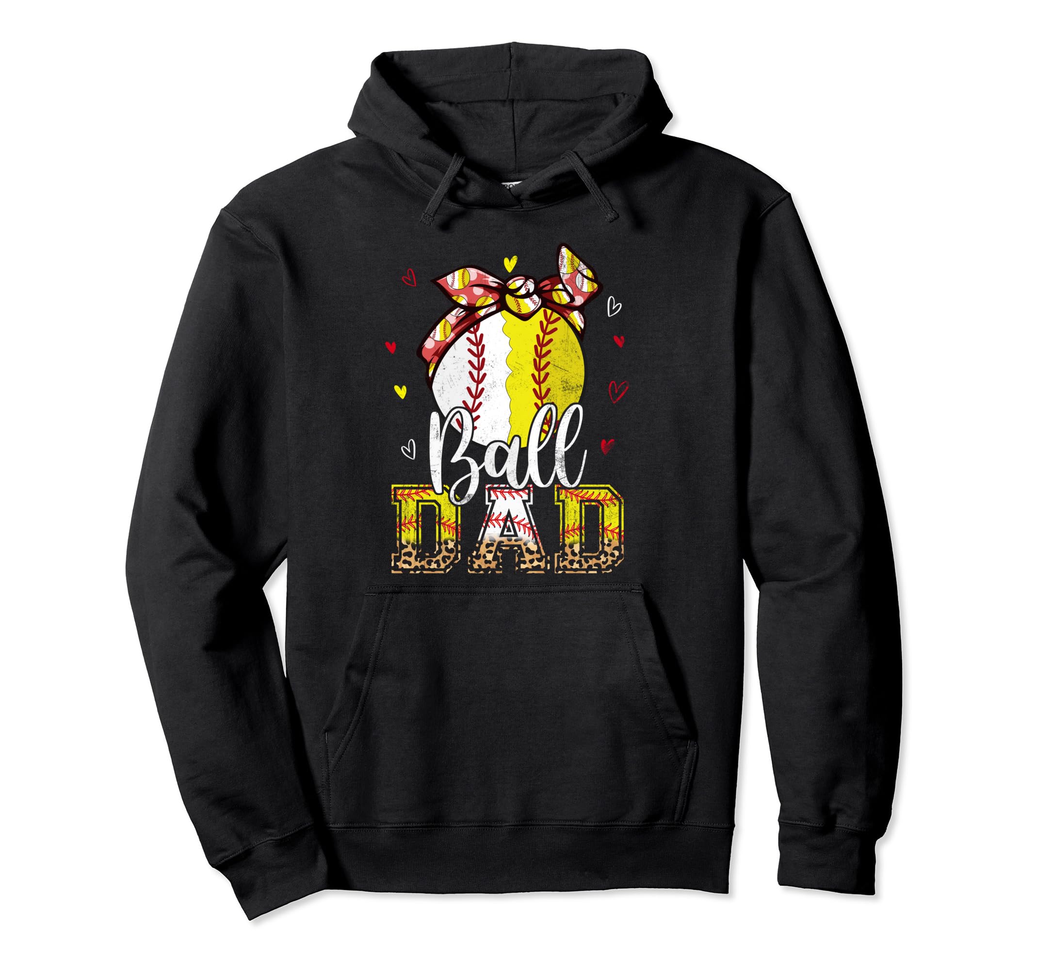 Softball Baseball Ball Dad Bandana Hoodie - Minimalist Print Unisex - T-Shirt, Sweatshirt, Hoodie