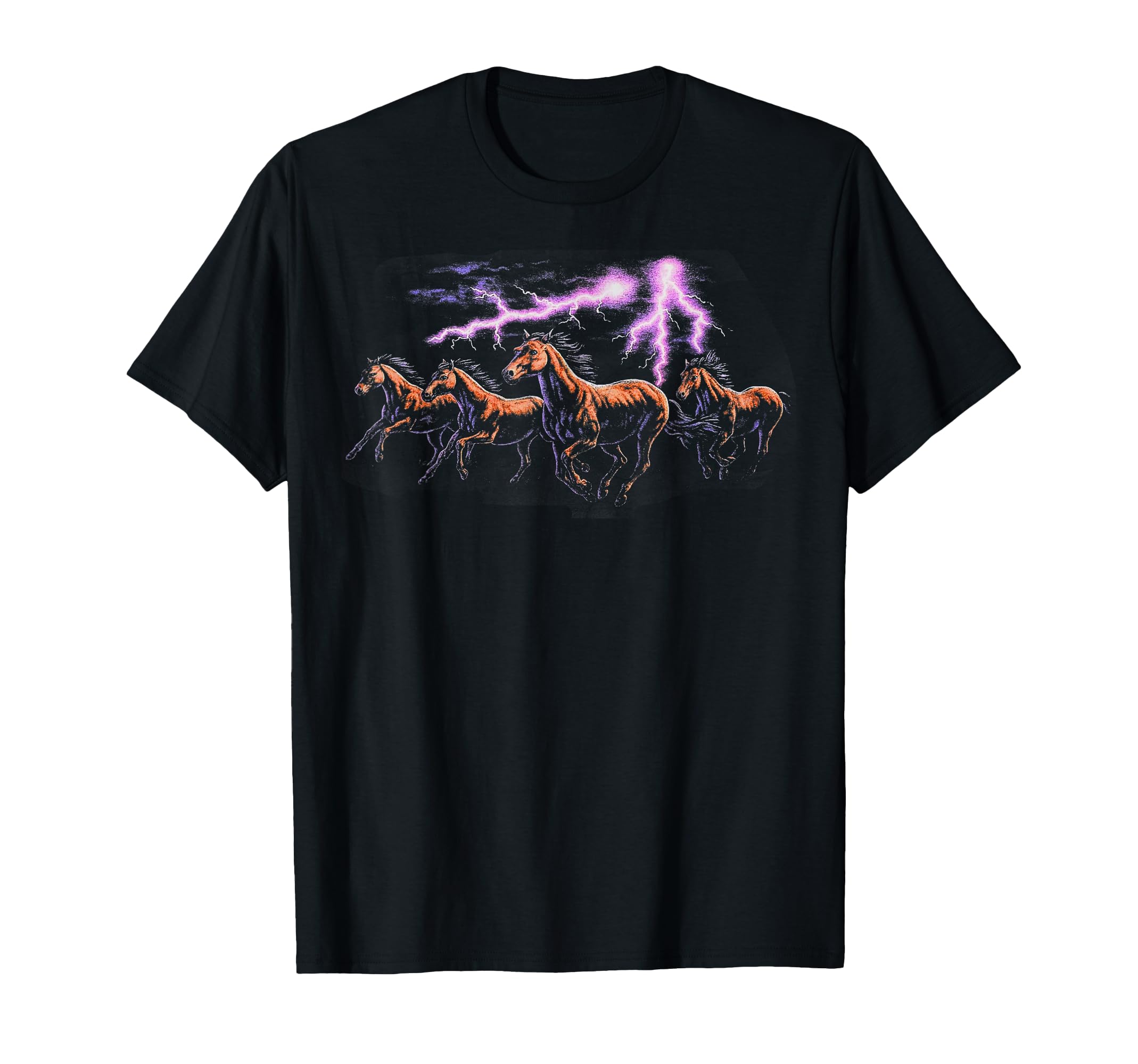 Lightning Horses 90S Nature Wild West T-Shirt - Aesthetic Graphic Unisex - T-Shirt, Sweatshirt, Hoodie