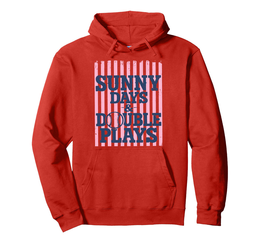 Sunny Days And Double Plays Baseball Hoodie - Unique Graphic for Adults - T-Shirt, Sweatshirt, Hoodie