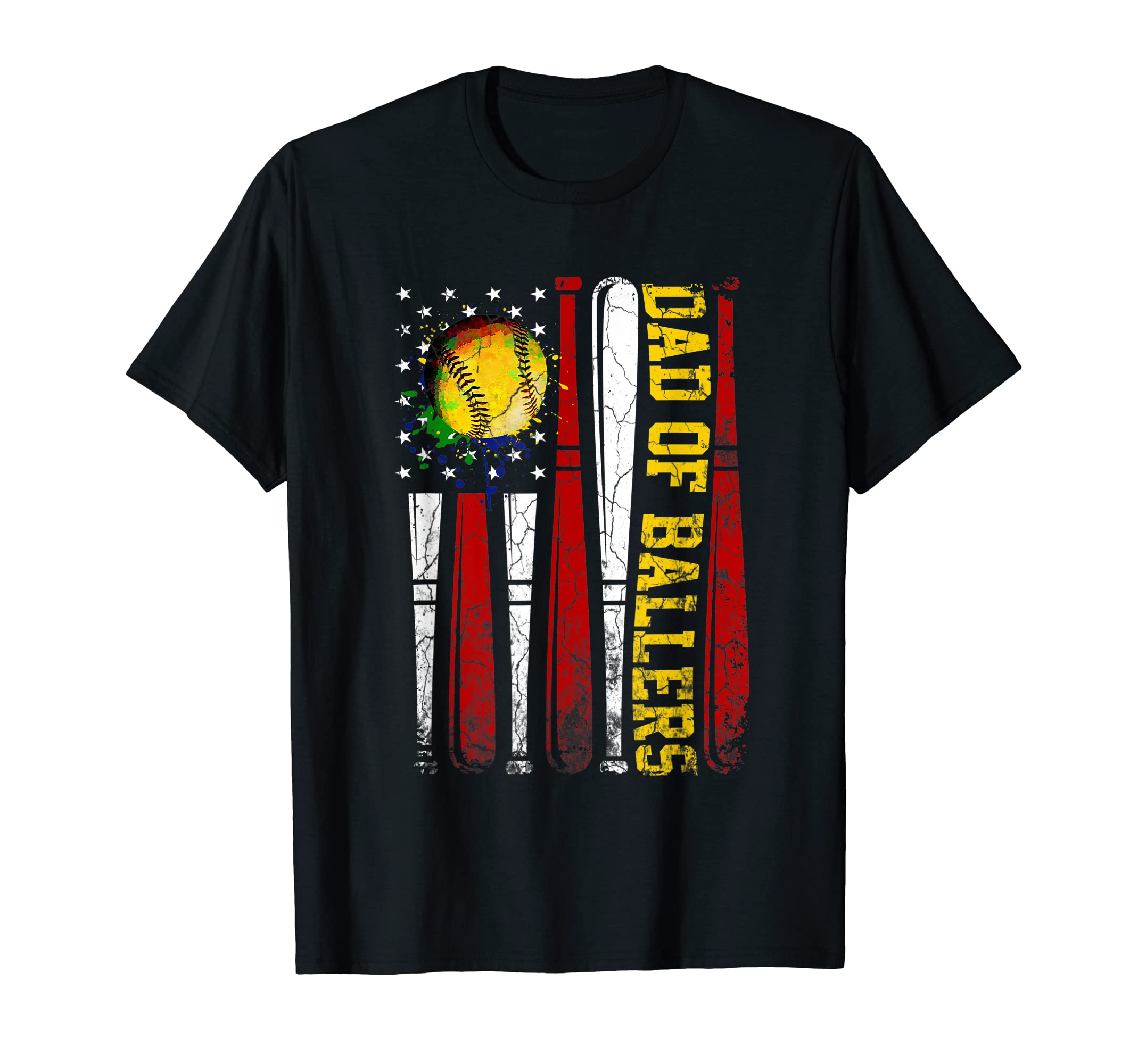 Dad Ballers American Flag Funny T-Shirt - Fun Novelty Design for Adults - T-Shirt, Sweatshirt, Hoodie