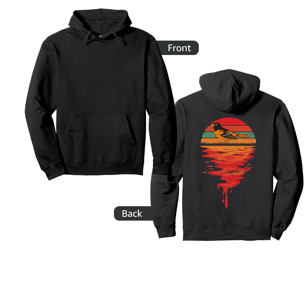 Sunset Baltimore Oriole Hoodie - Custom Art Print Unisex - T-Shirt, Sweatshirt, Hoodie