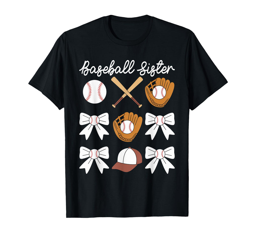 Baseball Sister Coquette Bow Biggest Fan T-Shirt - Streetwear Style Unisex - T-Shirt, Sweatshirt, Hoodie