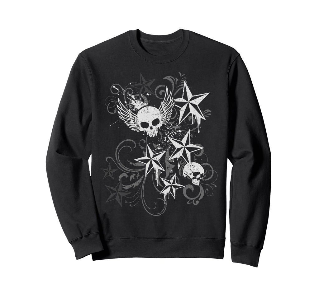 Y2K Grunge Skull Wings 2000S 90S Sweatshirt - Streetwear Style for Adults - T-Shirt, Sweatshirt, Hoodie