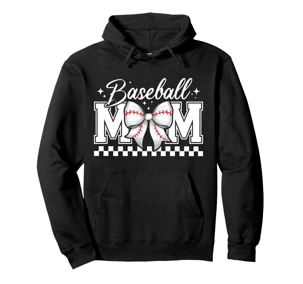 Baseball Mom Coquette Bow Baseball Mom Hoodie - Unique Graphic Men Women - T-Shirt, Sweatshirt, Hoodie