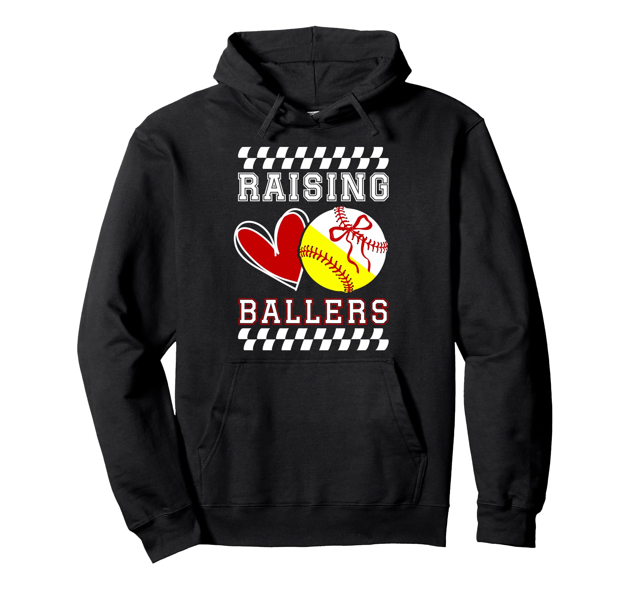 Raising Ballers Proud Baseball Softball Hoodie - Aesthetic Graphic Unisex - T-Shirt, Sweatshirt, Hoodie