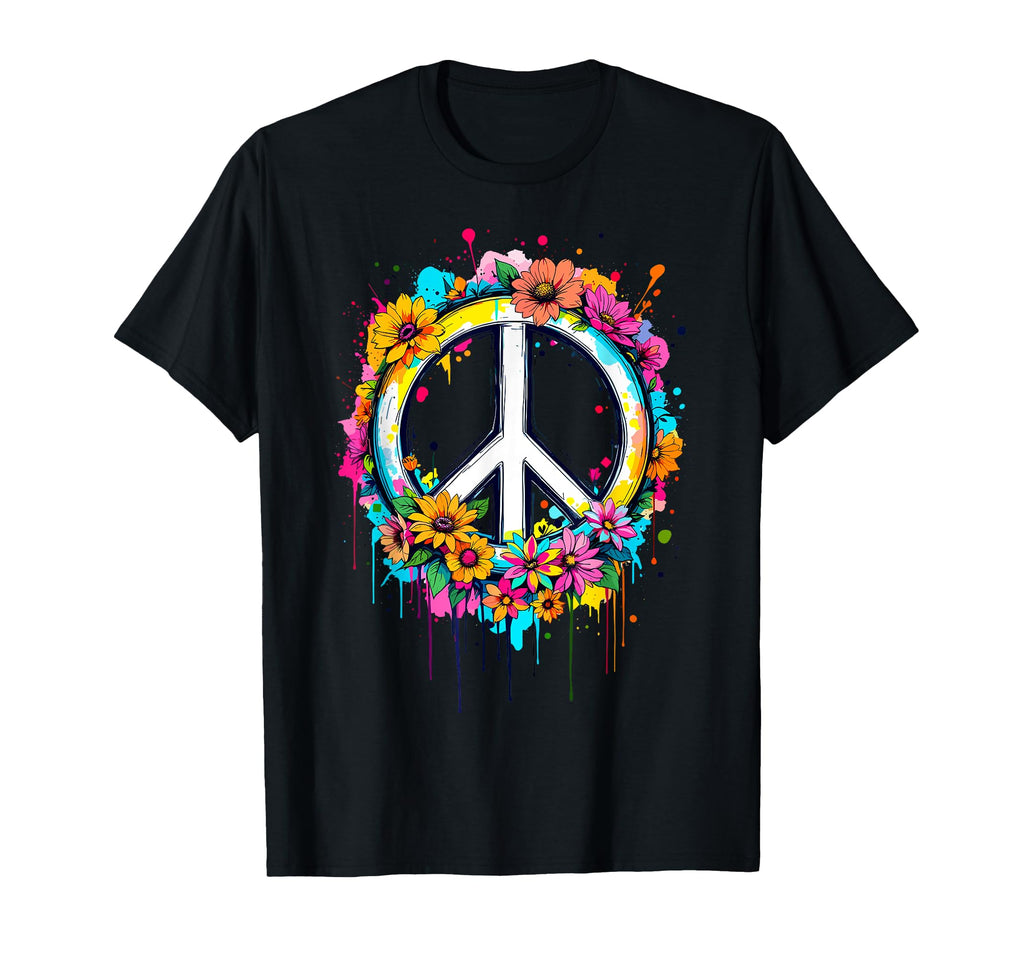 Love Peace Flower Power Peace Sign 70S T-Shirt - Minimalist Print Unisex - T-Shirt, Sweatshirt, Hoodie