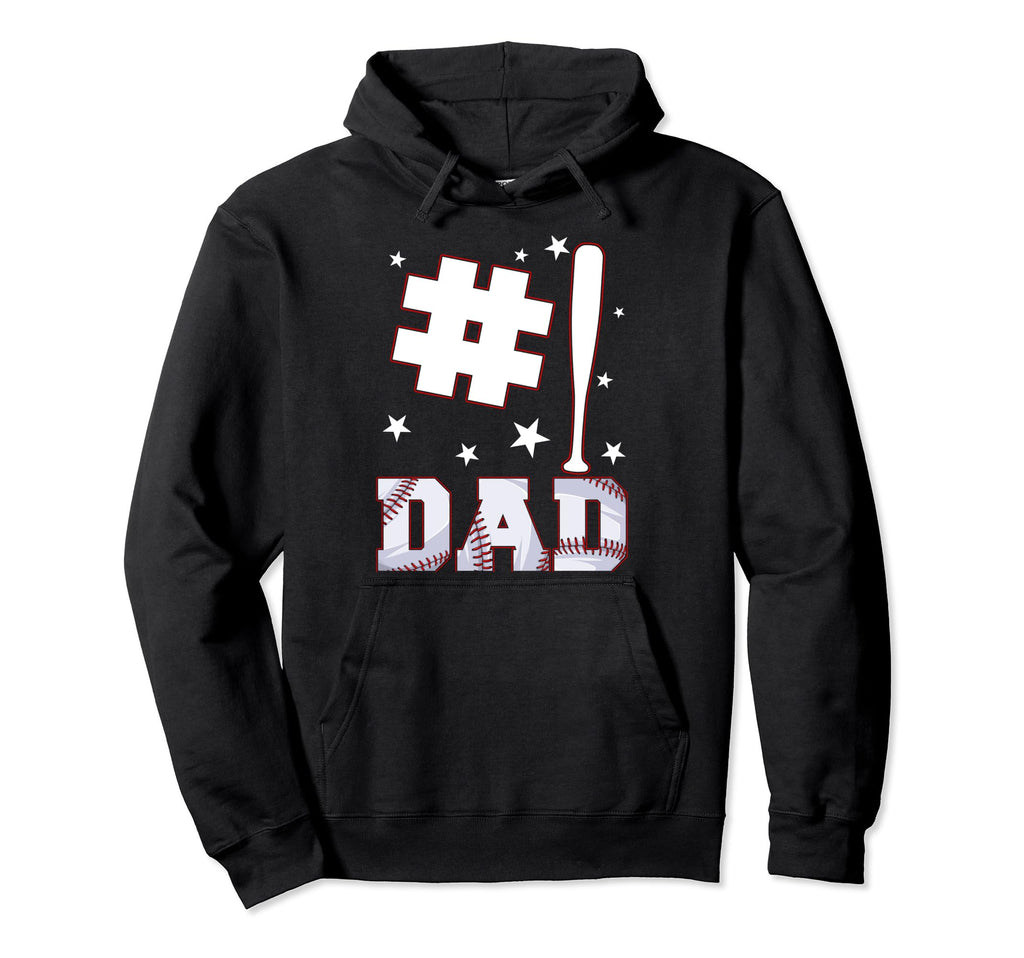 Number One Baseball Dad Baseball Lover Hoodie - Aesthetic Graphic Unisex - T-Shirt, Sweatshirt, Hoodie