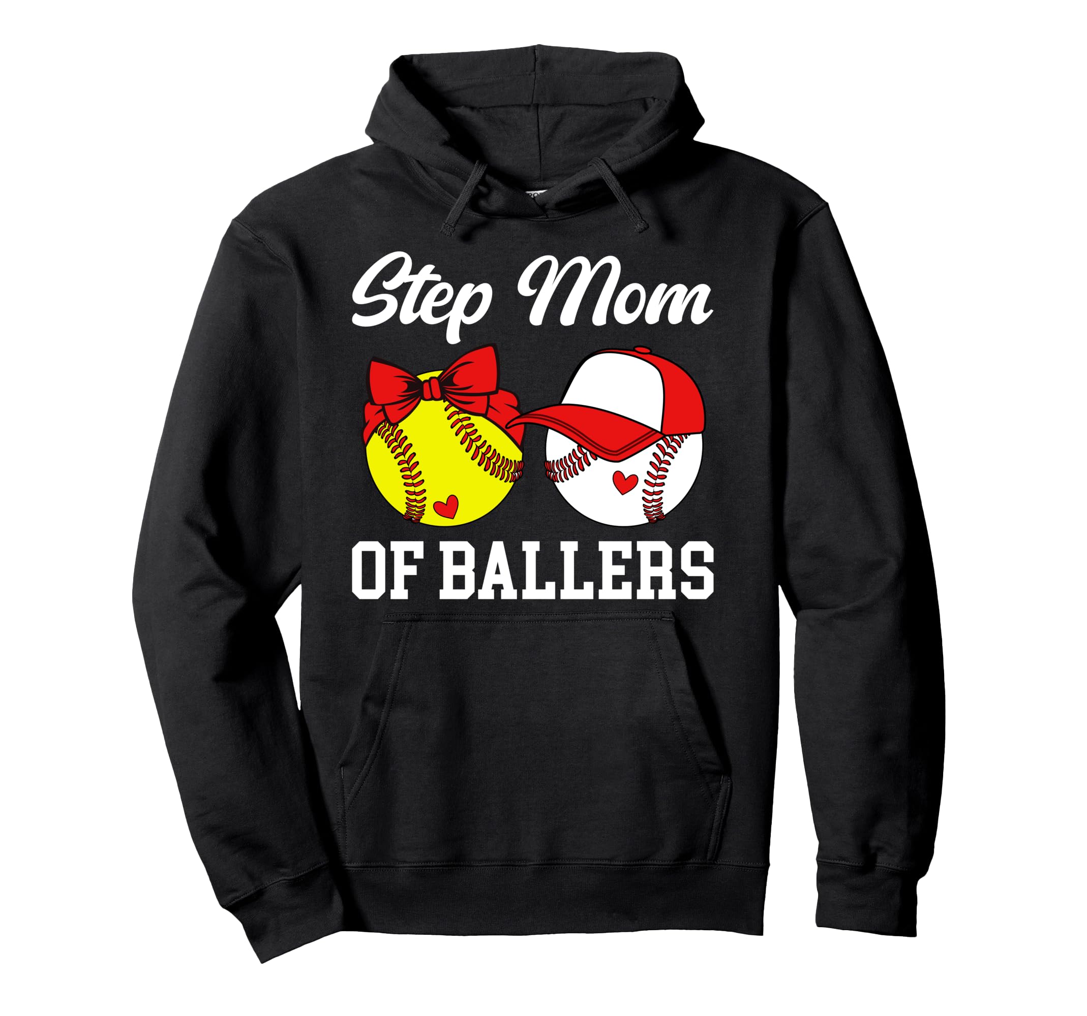Step Mom Ballers Baseball Softball Stepmom Hoodie - Minimalist Print Unisex - T-Shirt, Sweatshirt, Hoodie