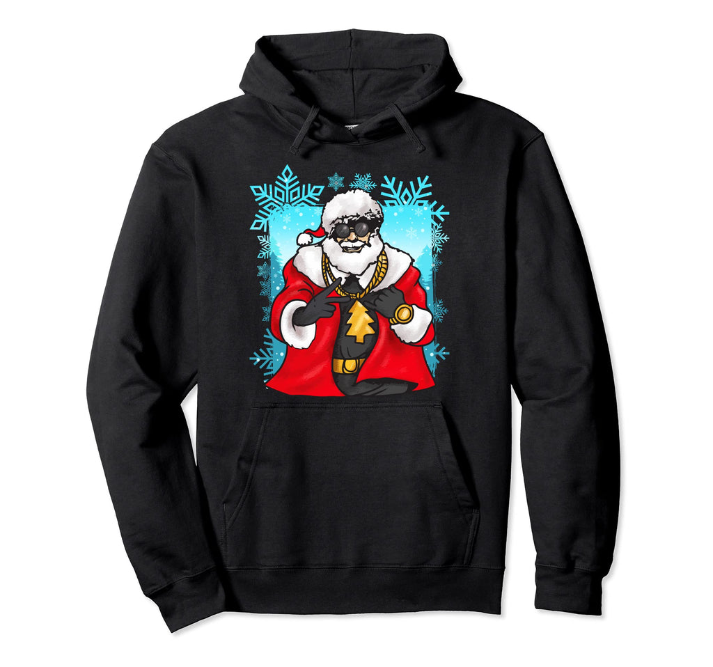 Gangsta Santa Gold Chains Old School Hoodie - Streetwear Style Men Women - T-Shirt, Sweatshirt, Hoodie