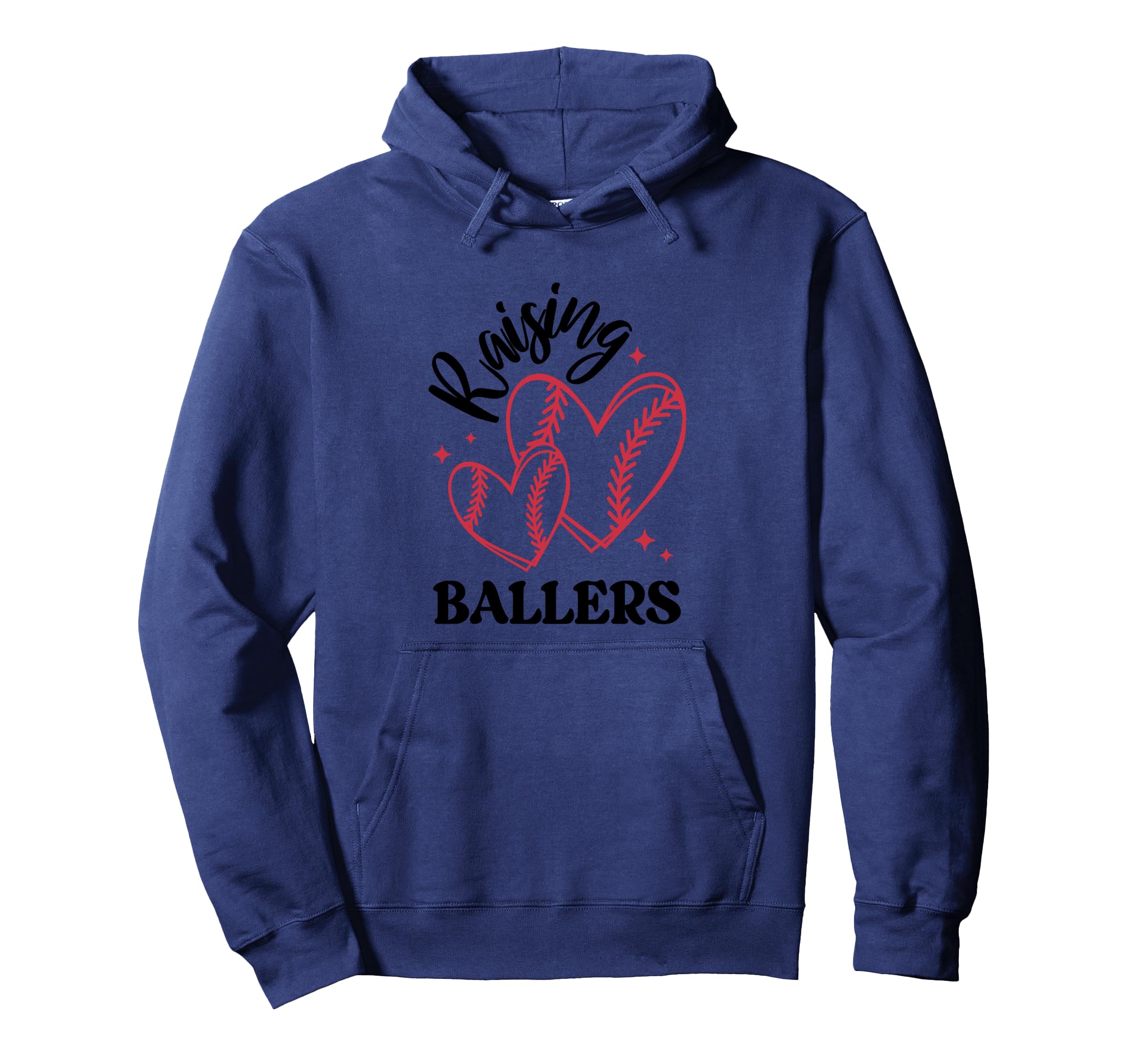 Raising Ballers Baseball Heart Hoodie - Aesthetic Graphic for Adults - T-Shirt, Sweatshirt, Hoodie