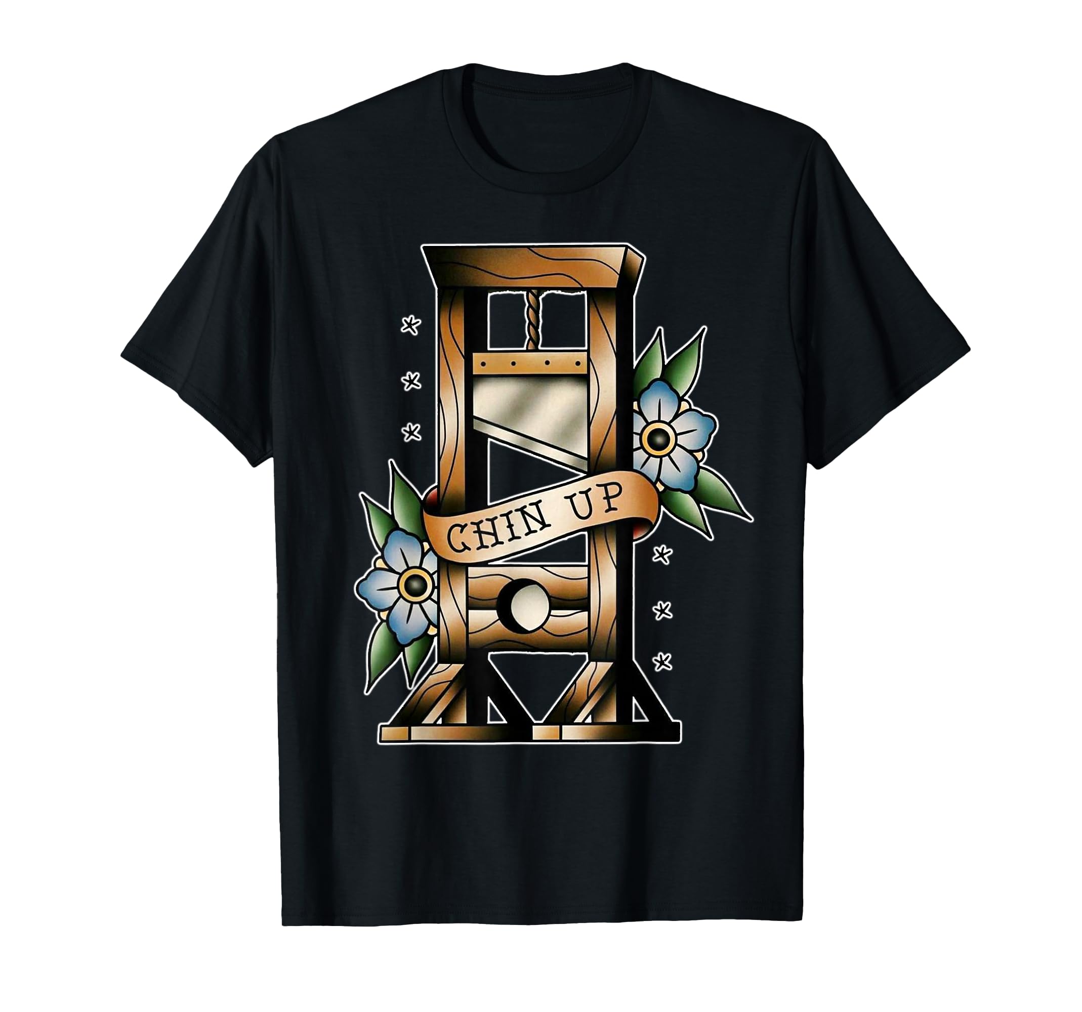 Guillotine Traditional Tattoo Flash Chin T-Shirt - Unique Graphic Unisex - T-Shirt, Sweatshirt, Hoodie