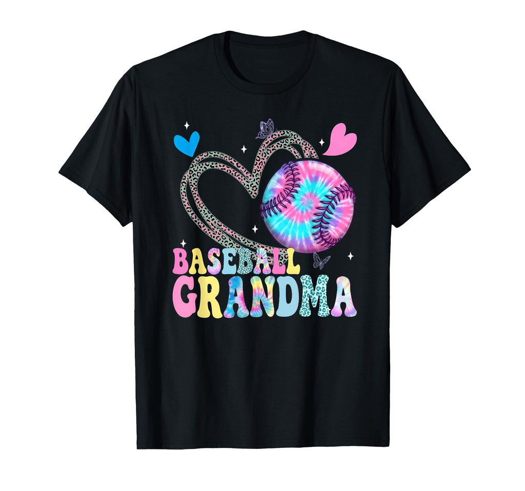 Baseball Grandma Leopard Heart Tie T-Shirt - Streetwear Style Men Women - T-Shirt, Sweatshirt, Hoodie