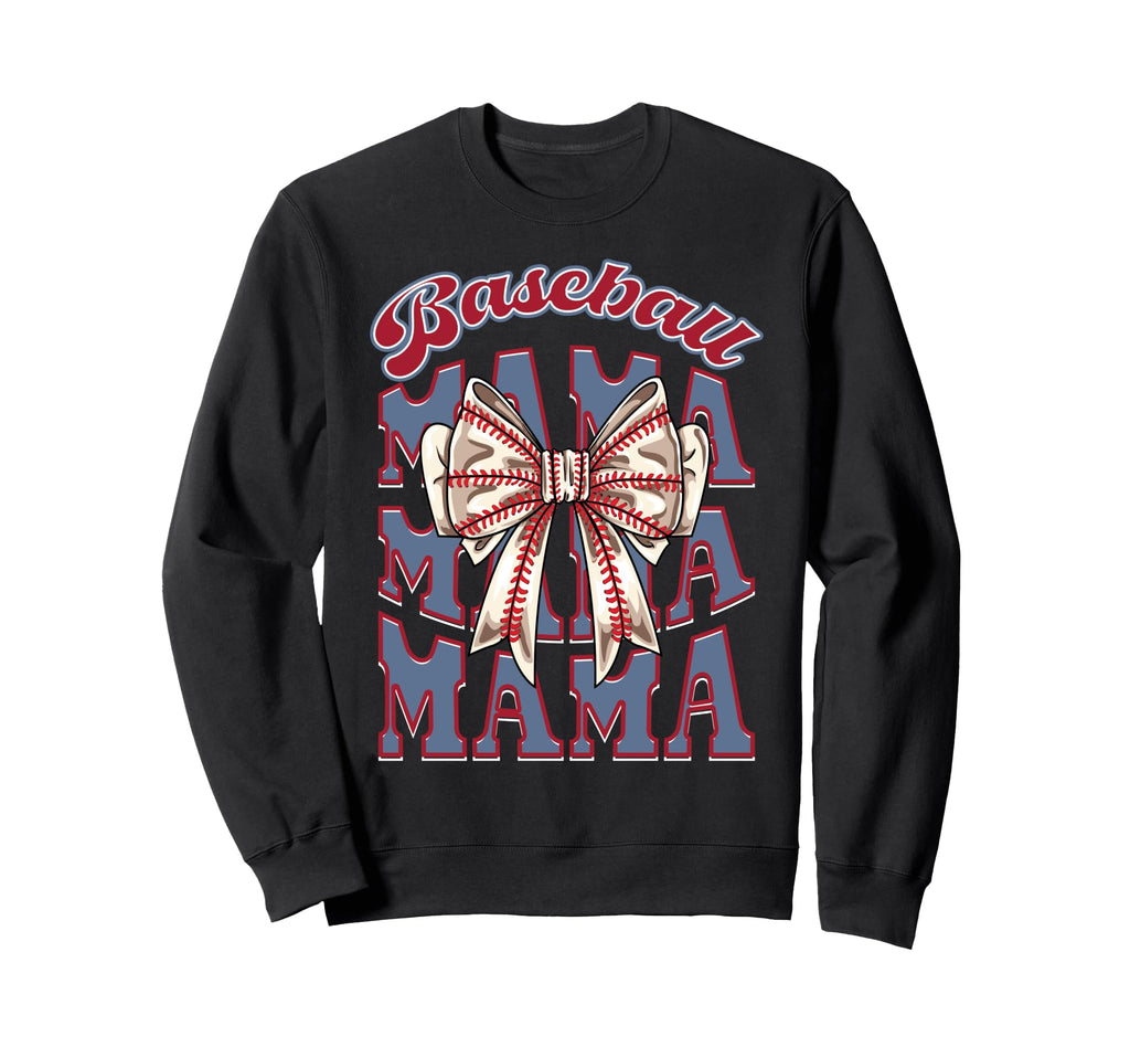 Baseball Mama Coquette Bow Sweatshirt - Custom Art Print for Adults - T-Shirt, Sweatshirt, Hoodie
