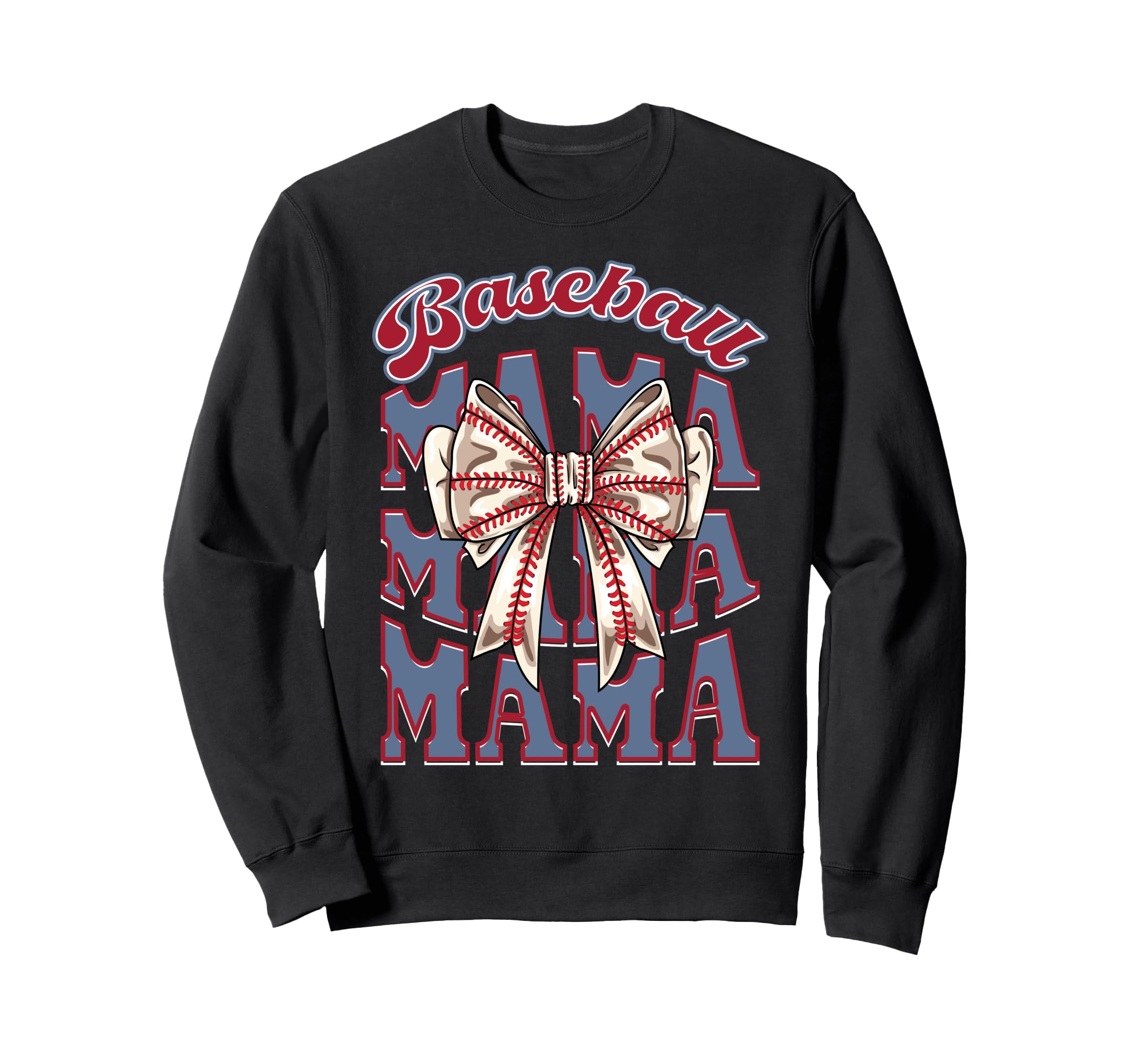 Baseball Mama Coquette Bow Sweatshirt - Custom Art Print for Adults - T-Shirt, Sweatshirt, Hoodie