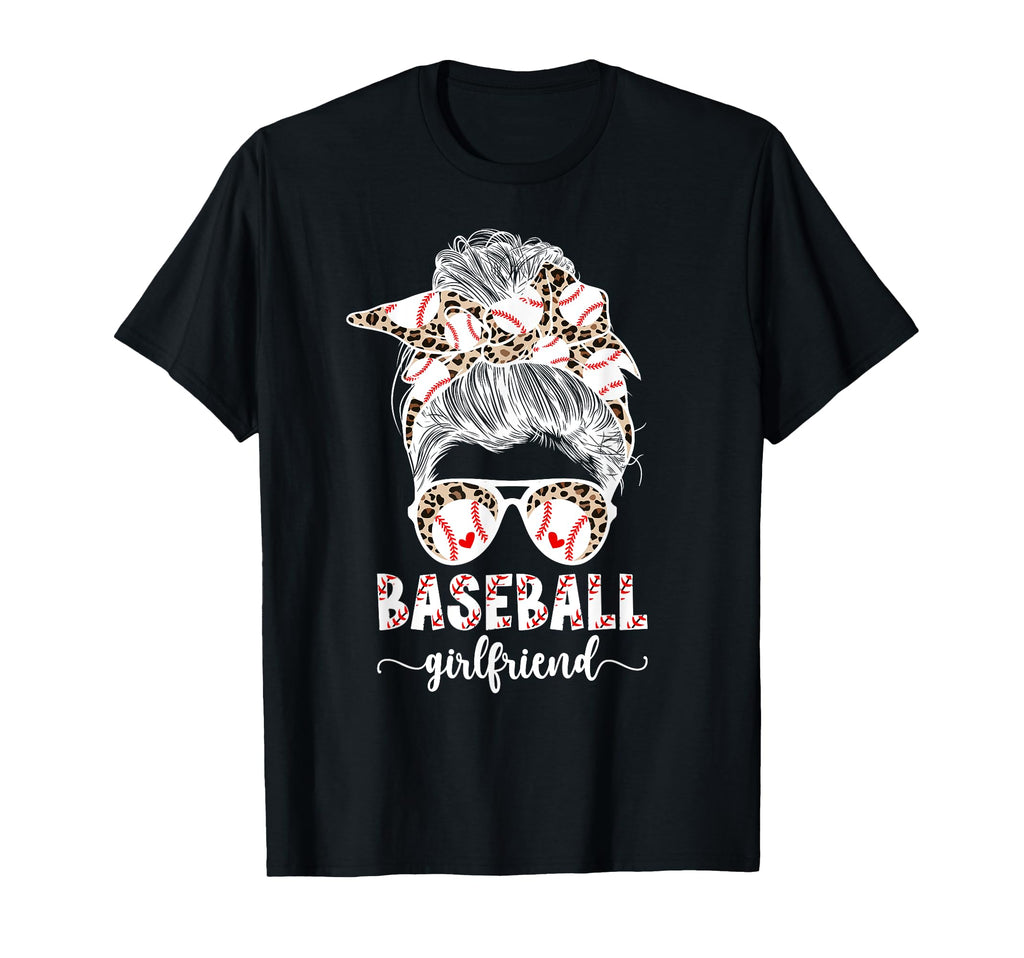 Baseball Girlfriend Messy Bun T-Shirt - Fun Novelty Design Men Women - T-Shirt, Sweatshirt, Hoodie