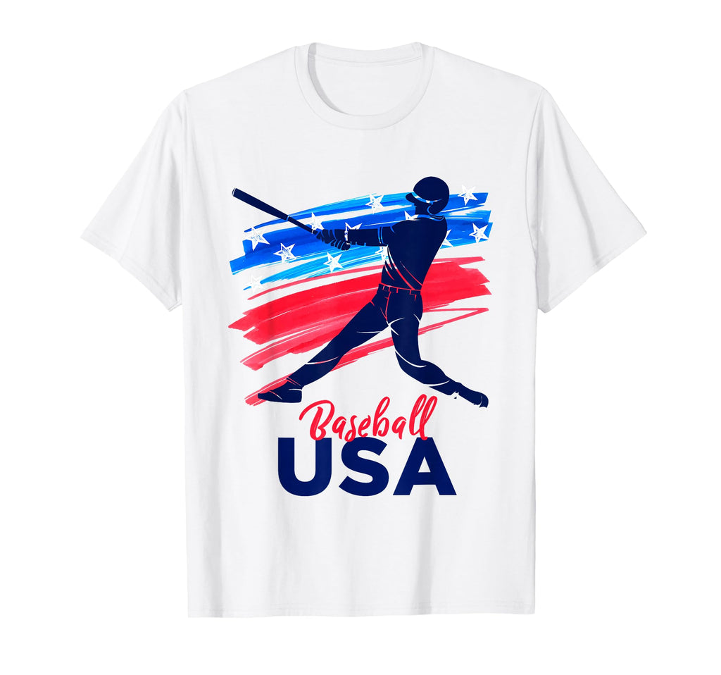 Baseball Usa Support Team Usa Flag T-Shirt - Custom Art Print Unisex - T-Shirt, Sweatshirt, Hoodie