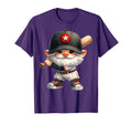 Baseball Dad Gnome Baseball Bat Grandpa T-Shirt - Minimalist Print Unisex - T-Shirt, Sweatshirt, Hoodie