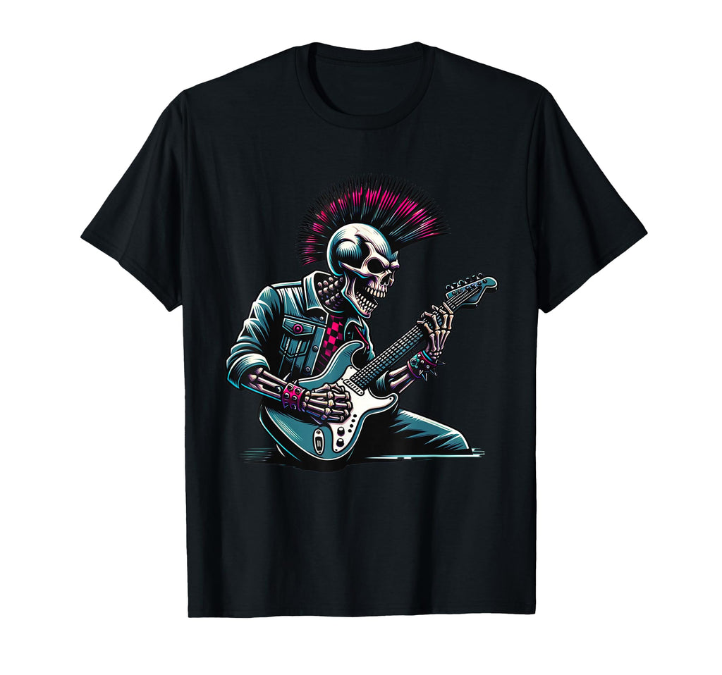 Rock Skeleton Hand Guitar Punk Skull T-Shirt - Unique Graphic for Adults - T-Shirt, Sweatshirt, Hoodie