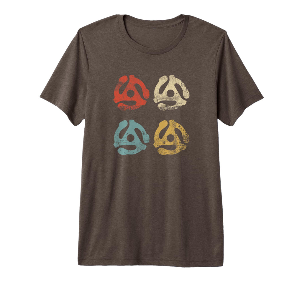 45 Rpm Record Adapter Distressed Turntable T-Shirt - Novelty Apparel Unisex - T-Shirt, Sweatshirt, Hoodie