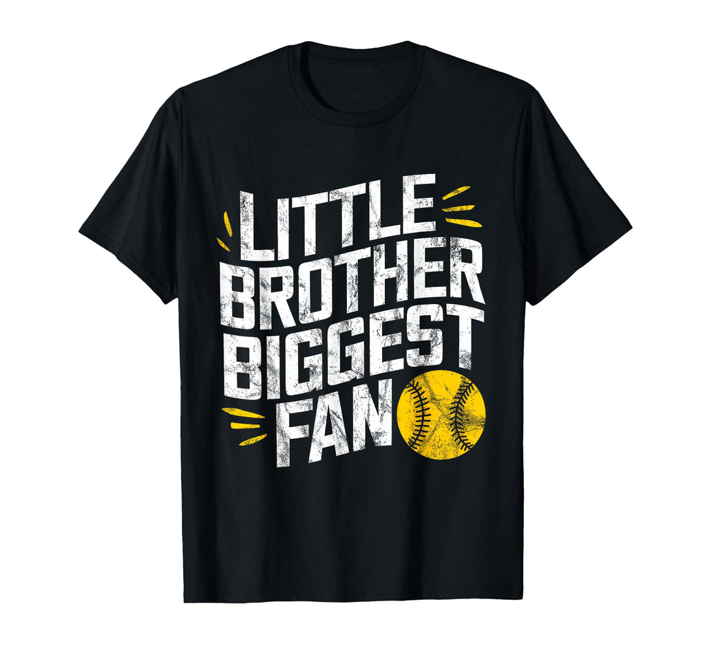Little Brother Biggest Fan Softball T-Shirt - Aesthetic Graphic Men Women - T-Shirt, Sweatshirt, Hoodie