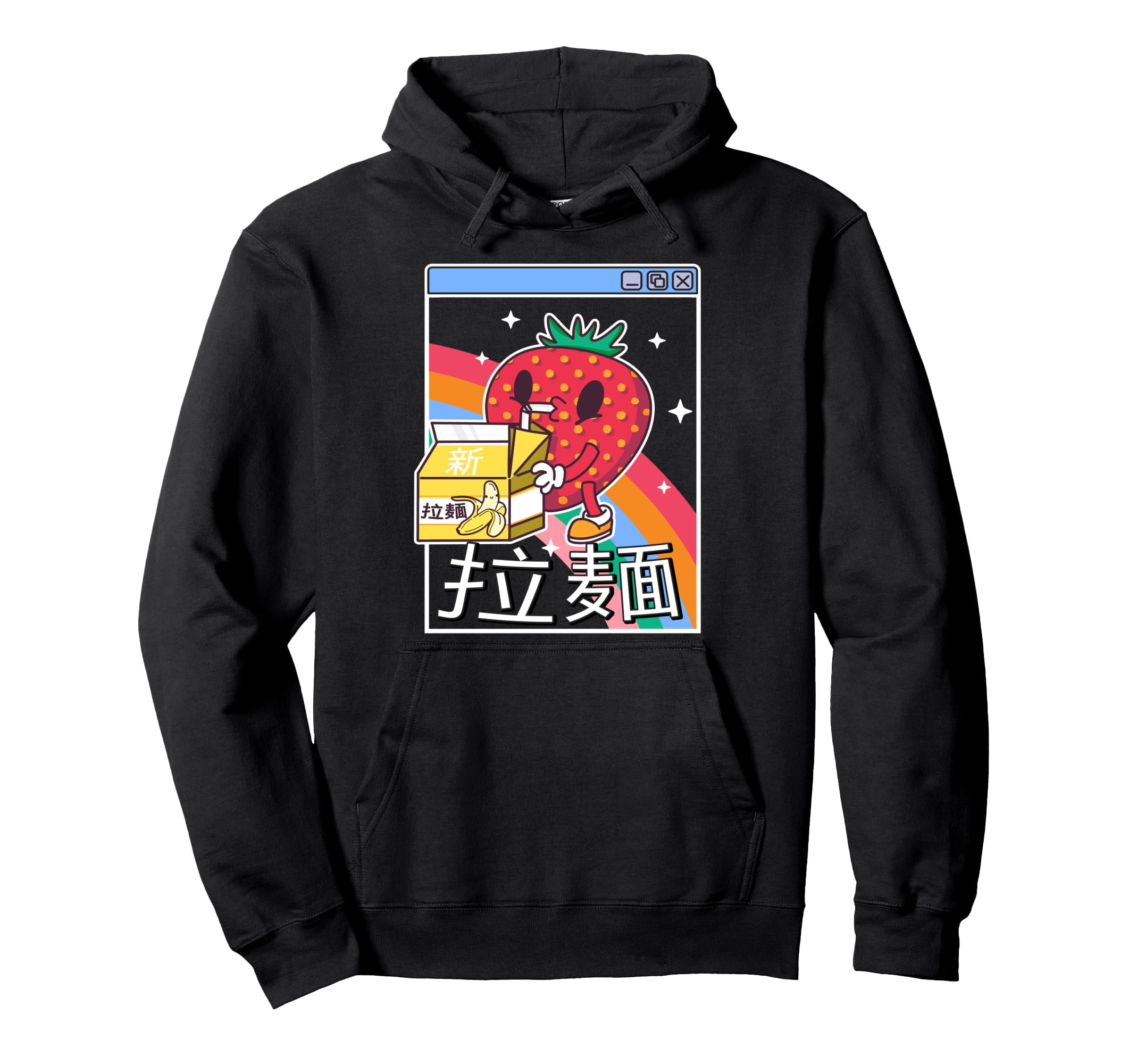 Strawberry Milk Carton Kawaii Vaporwave Hoodie - Unique Graphic Unisex - T-Shirt, Sweatshirt, Hoodie