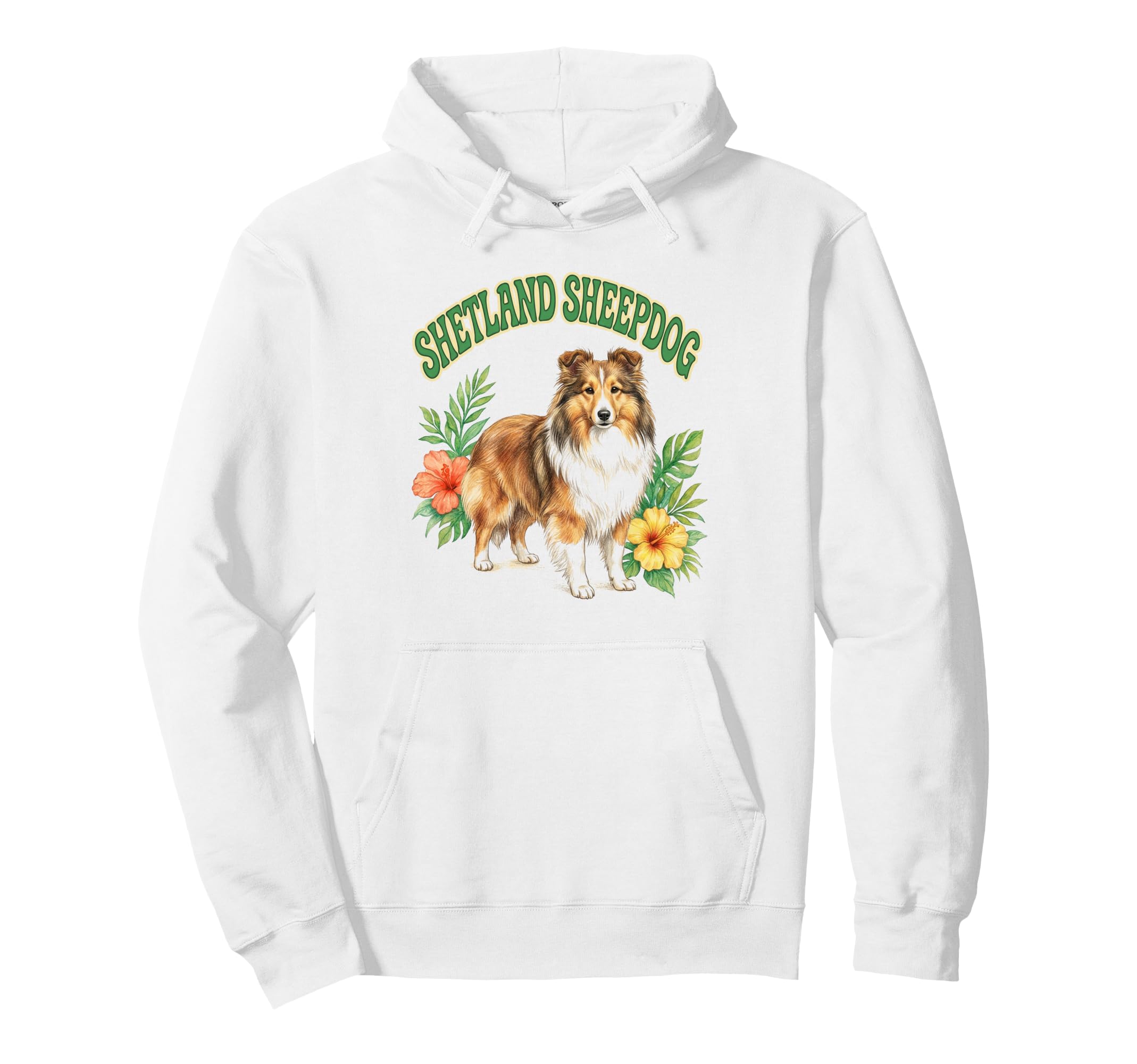 Shetland Sheepdog Groovy Floral Hoodie - Novelty Apparel Men Women - T-Shirt, Sweatshirt, Hoodie