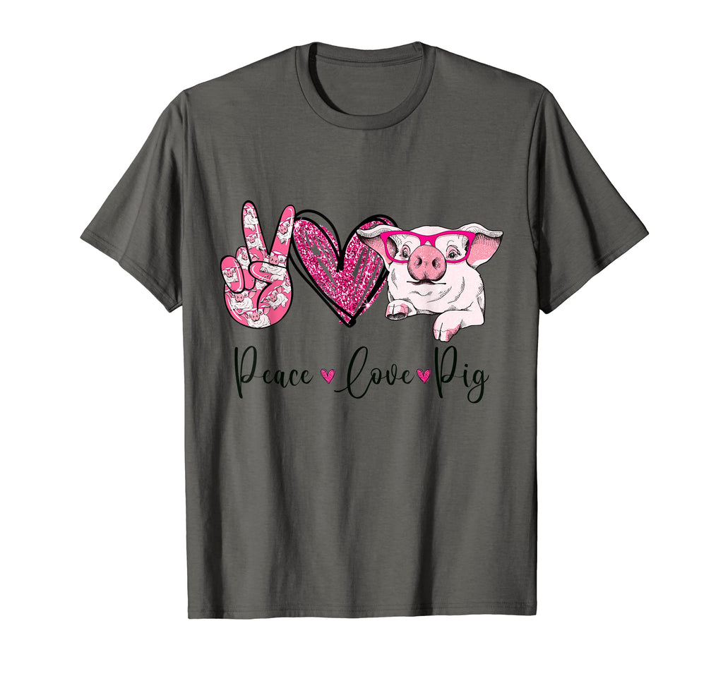 Peace Love Pig Farmer Gifts Hand Sign T-Shirt - Unique Graphic Unisex - T-Shirt, Sweatshirt, Hoodie