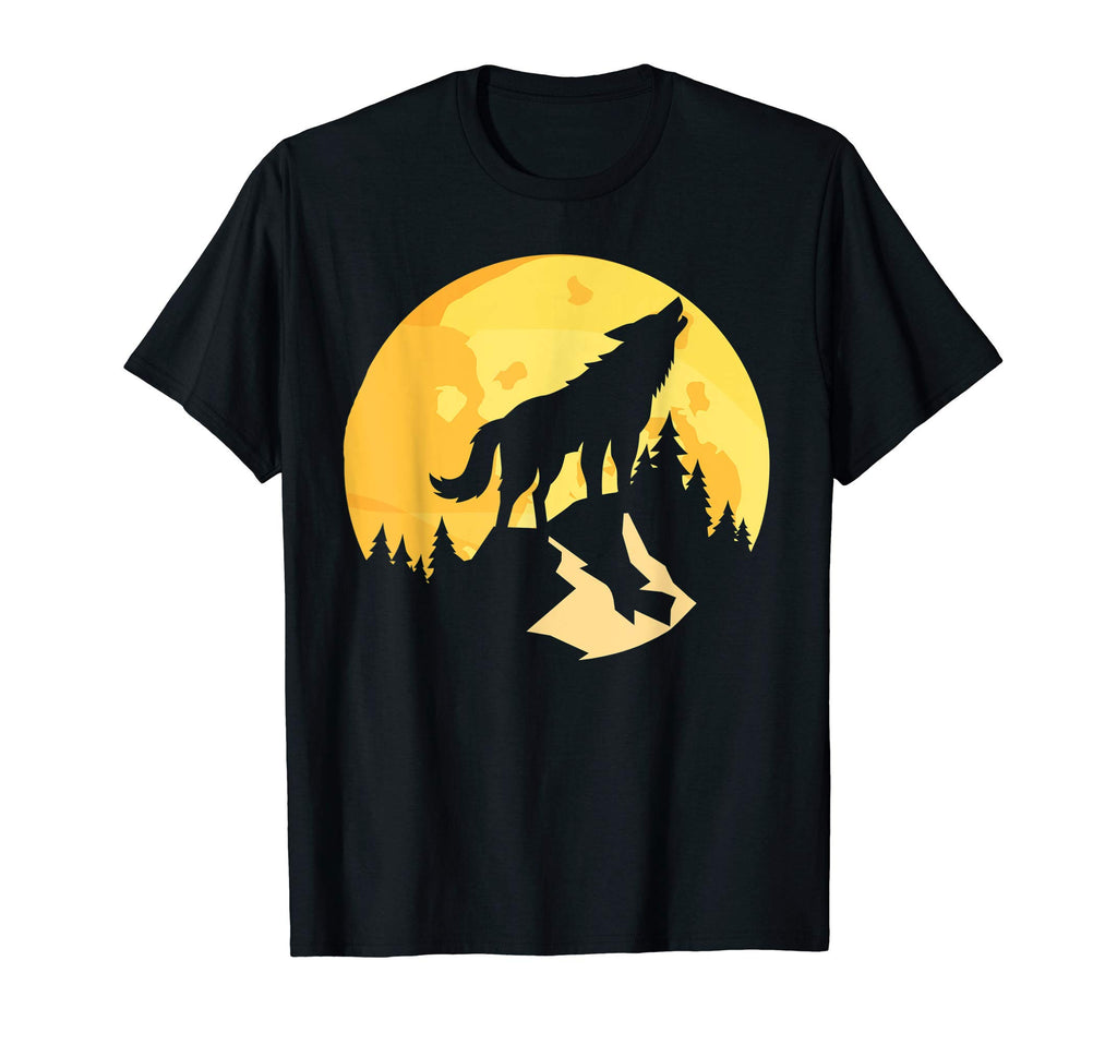 Sunset Wolf Silhouette T-Shirt - Custom Art Print for Adults - T-Shirt, Sweatshirt, Hoodie