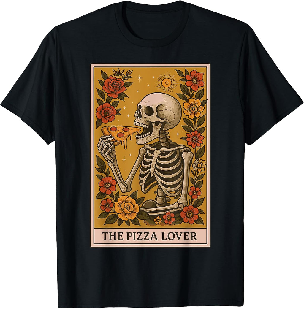 Pizza Lover Foodie Food Skeleton - Adult & Kids T-Shirts, Sweatshirts & Hoodies apparel design preview 1