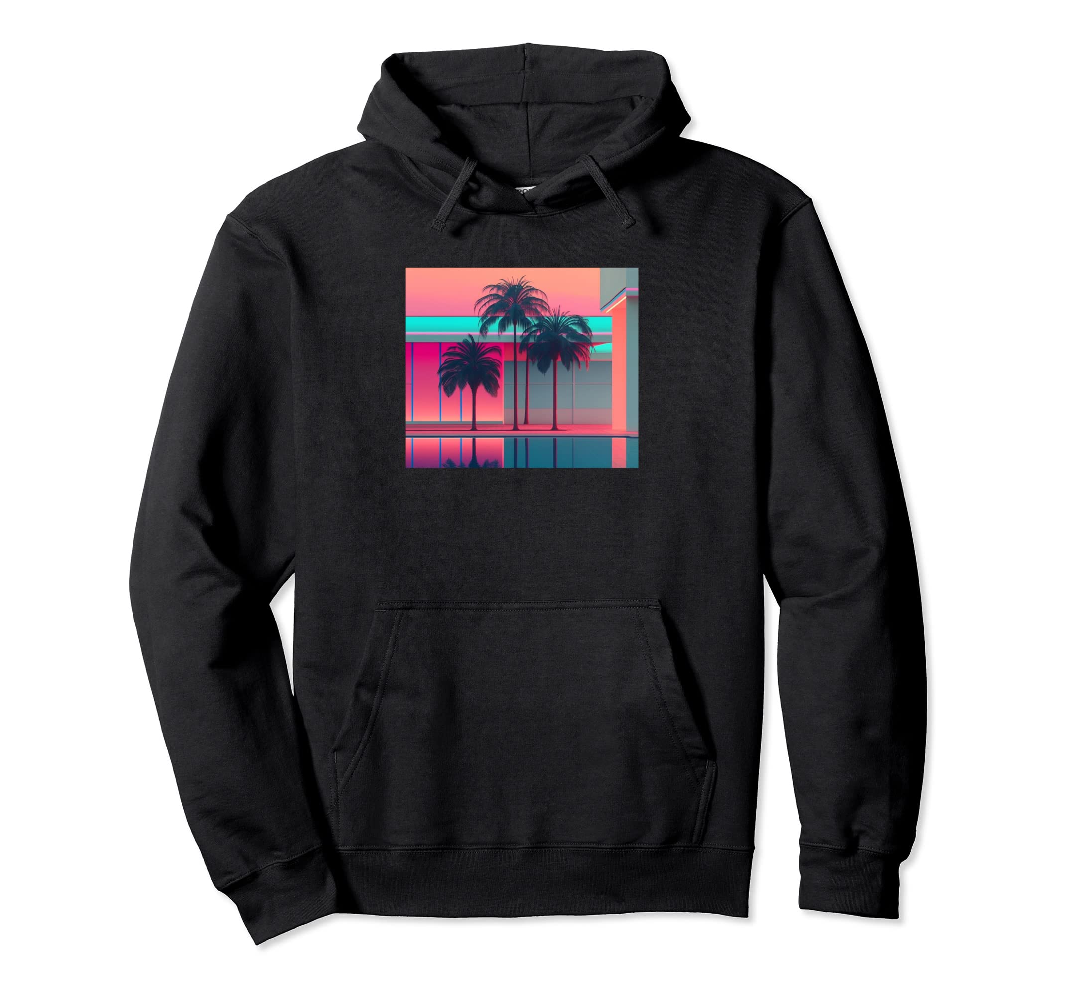 Vaporwave Aesthetic Trippy Tropical Hoodie - Fun Novelty Design Unisex - T-Shirt, Sweatshirt, Hoodie