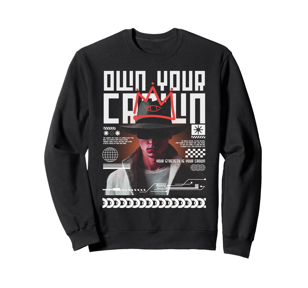 Y2K Crown Bold Urban Graffiti Sweatshirt - Fun Novelty Design Unisex - T-Shirt, Sweatshirt, Hoodie