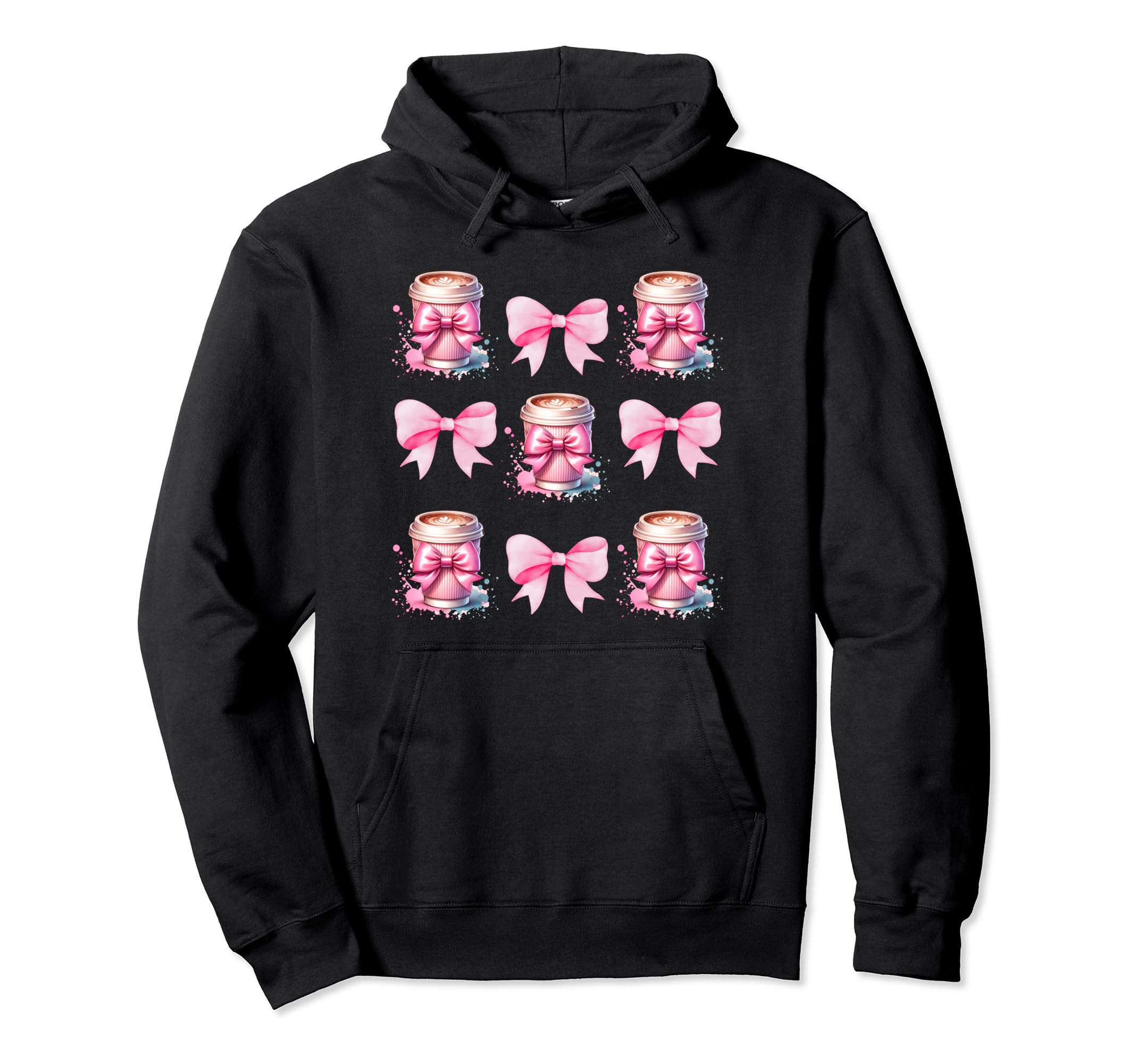 Coffee And Bows Coquette Aesthetic Hoodie - Minimalist Print Men Women - T-Shirt, Sweatshirt, Hoodie