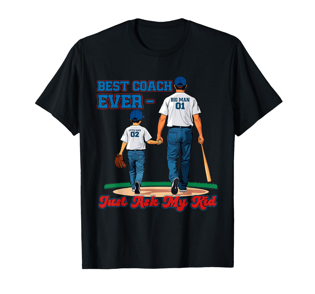 Best Coach Ever Fathers Day Baseball T-Shirt - Minimalist Print for Adults - T-Shirt, Sweatshirt, Hoodie
