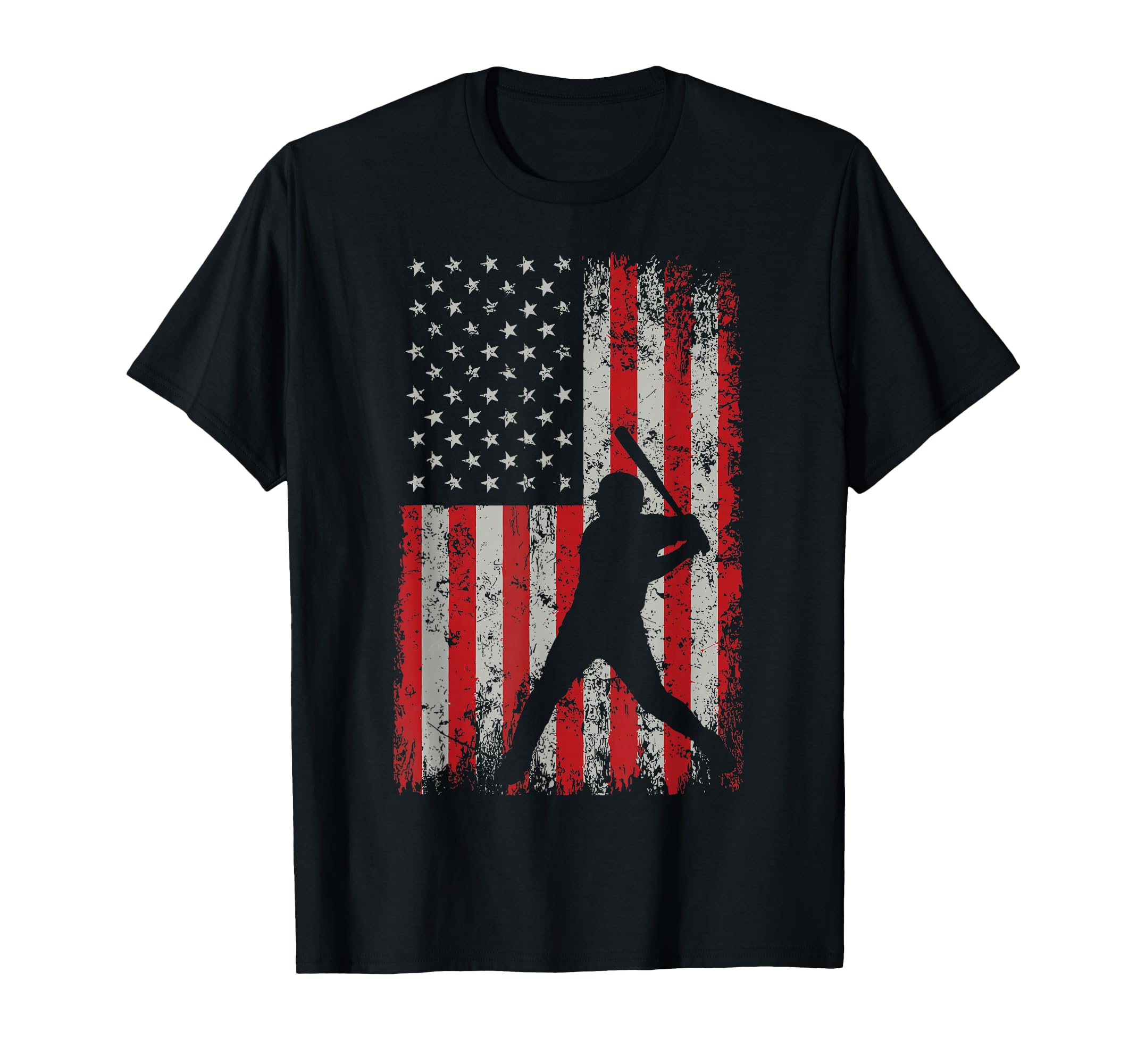 Baseball Player American Flag T-Shirt - Casual Everyday Wear for Adults - T-Shirt, Sweatshirt, Hoodie
