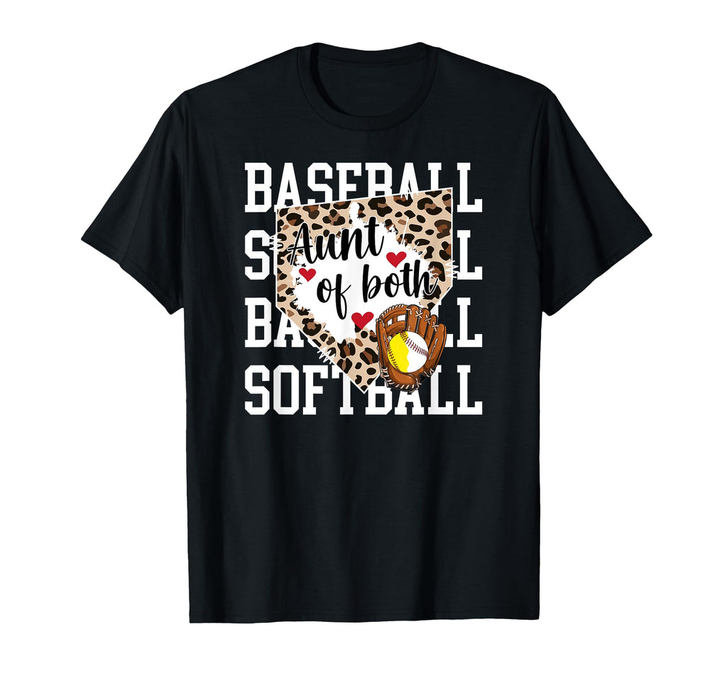 Aunt Both Proud Softball Baseball T-Shirt - Aesthetic Graphic for Adults - T-Shirt, Sweatshirt, Hoodie