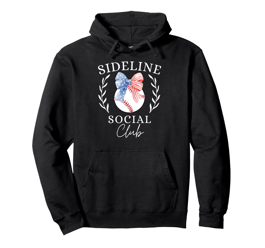 Sideline Social Club Coquette Baseball Hoodie - Unique Graphic for Adults - T-Shirt, Sweatshirt, Hoodie